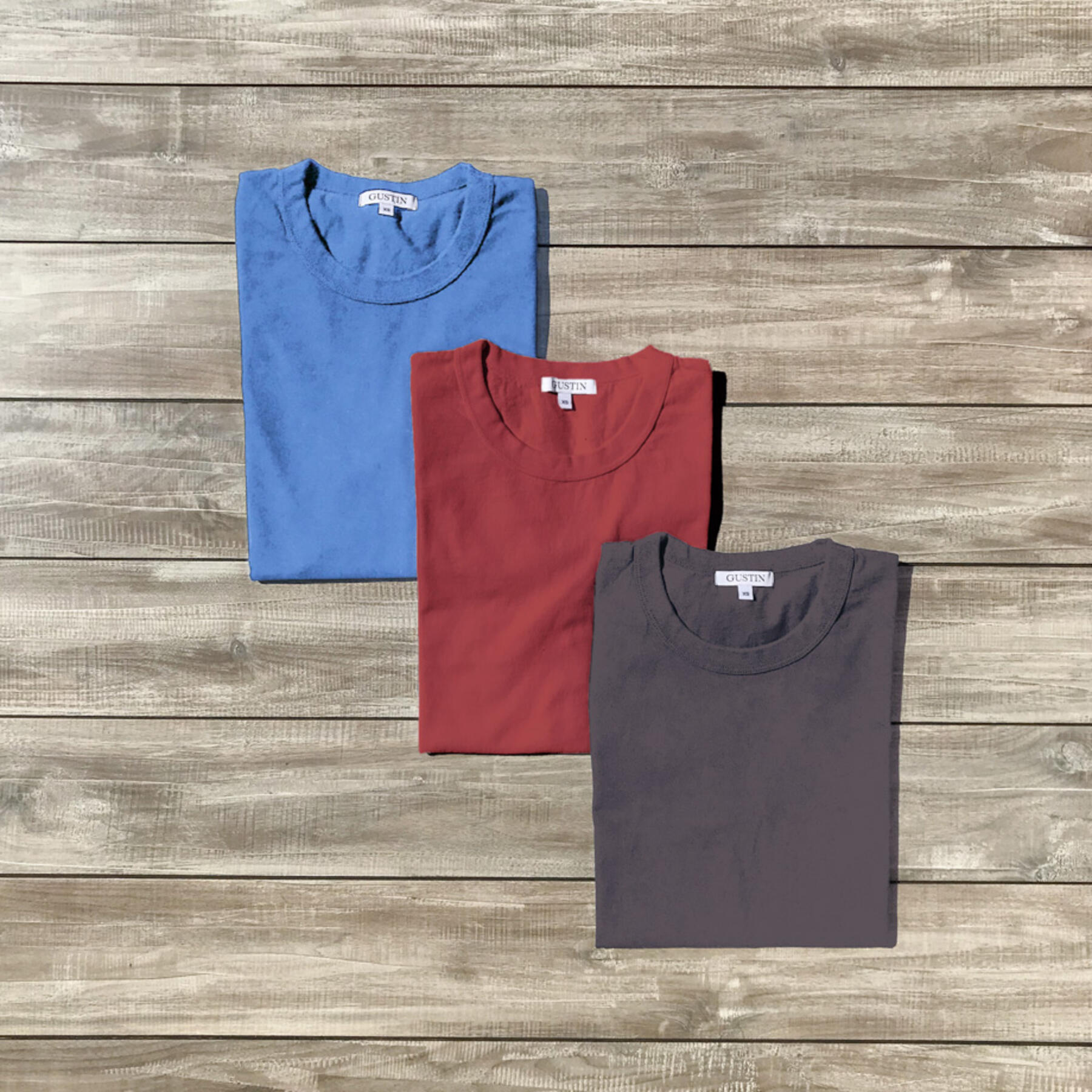 gustin heavyweight t-shirt 3 pack (coal, red, faded blue)