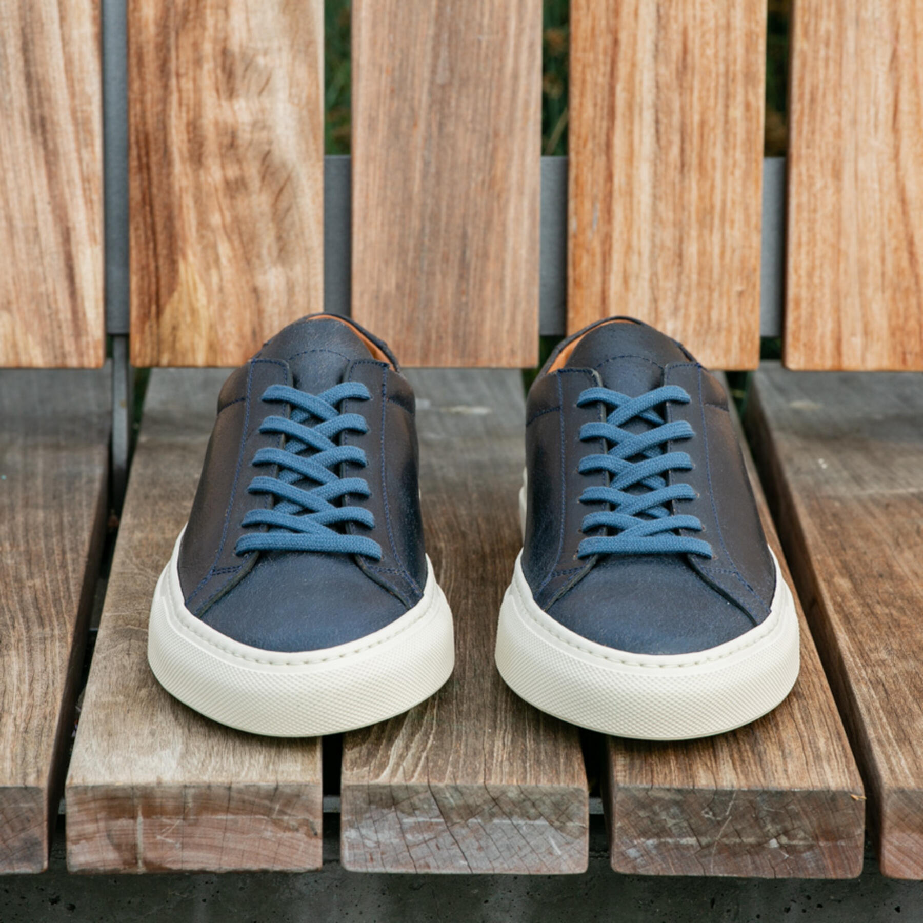 gustin horween navy horsefront low top