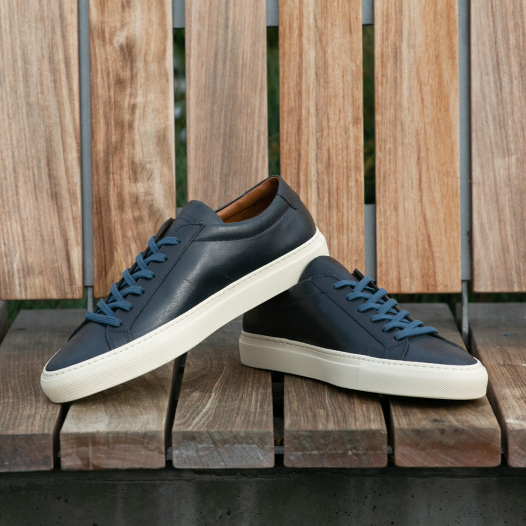 gustin horween navy horsefront low top