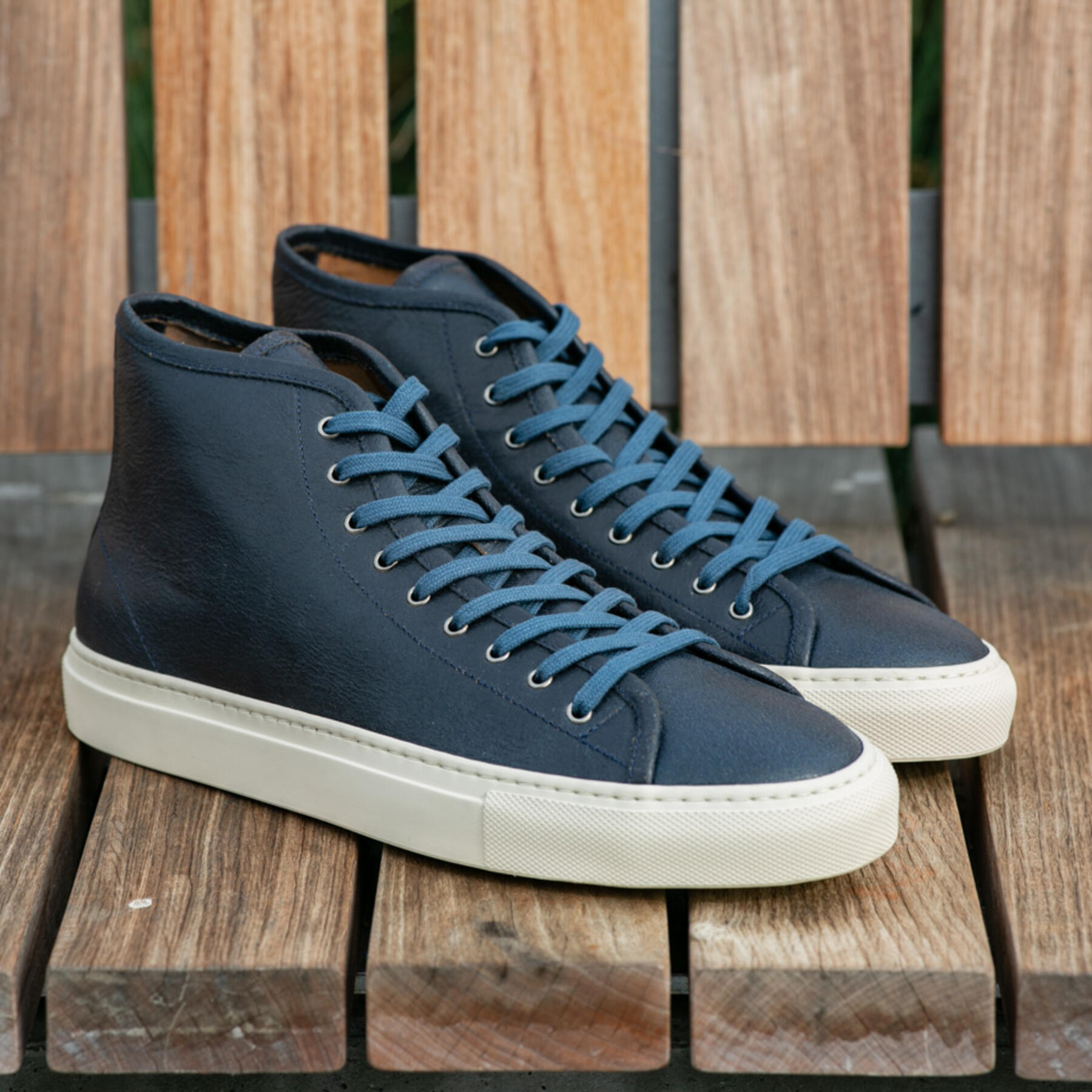gustin horween navy horsefront high top