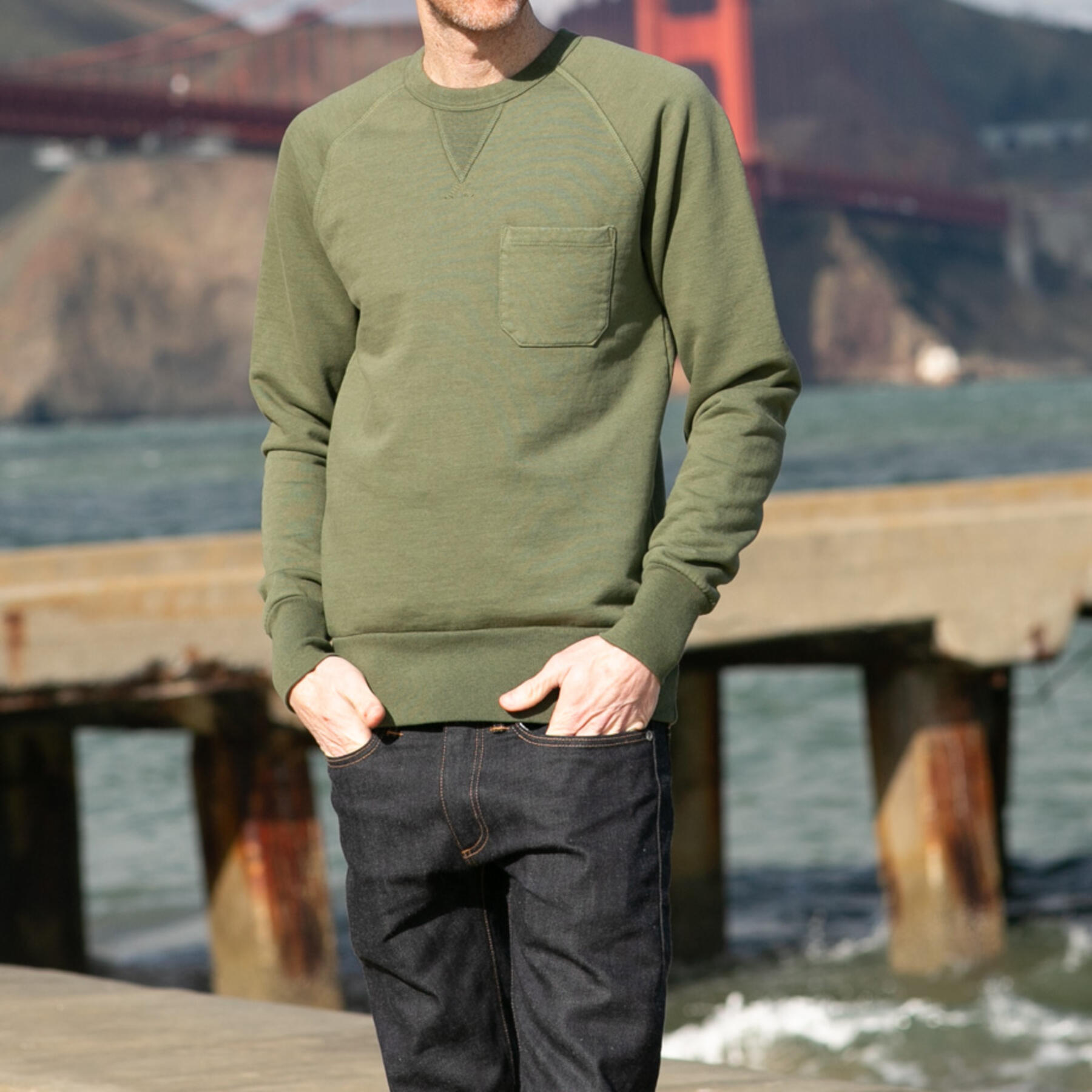 gustin pocket sweatshirt - moss