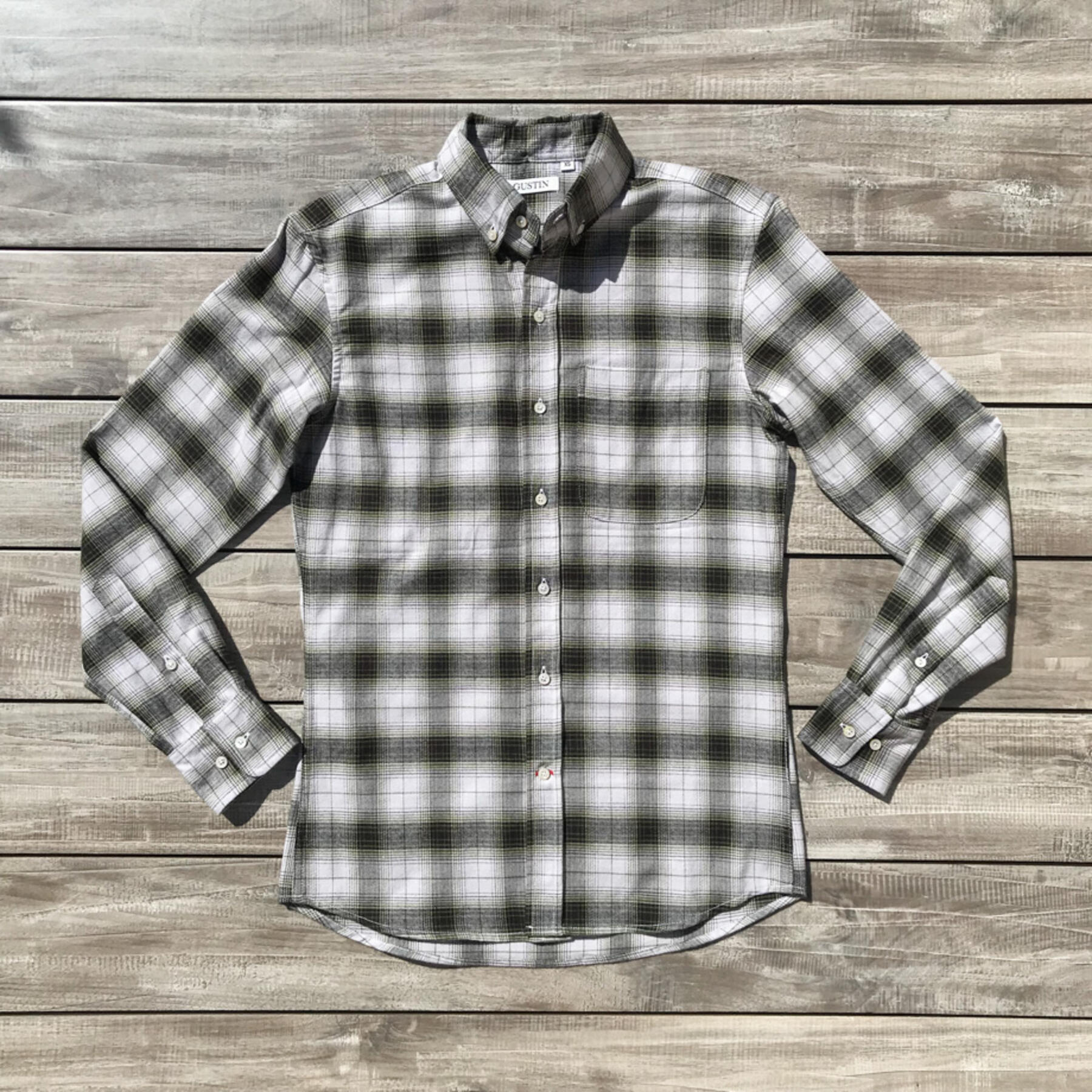 gustin #713 cream olive flannel