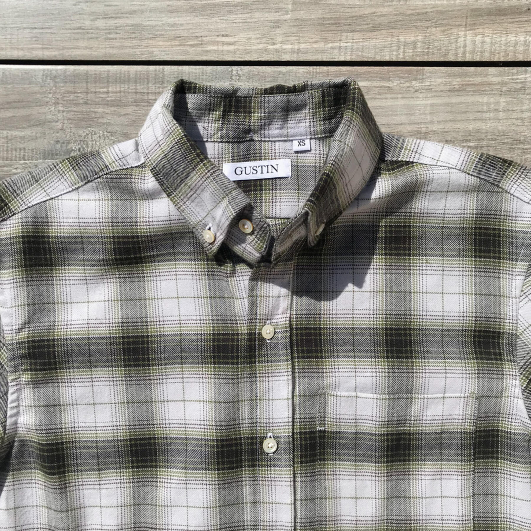 gustin #713 cream olive flannel