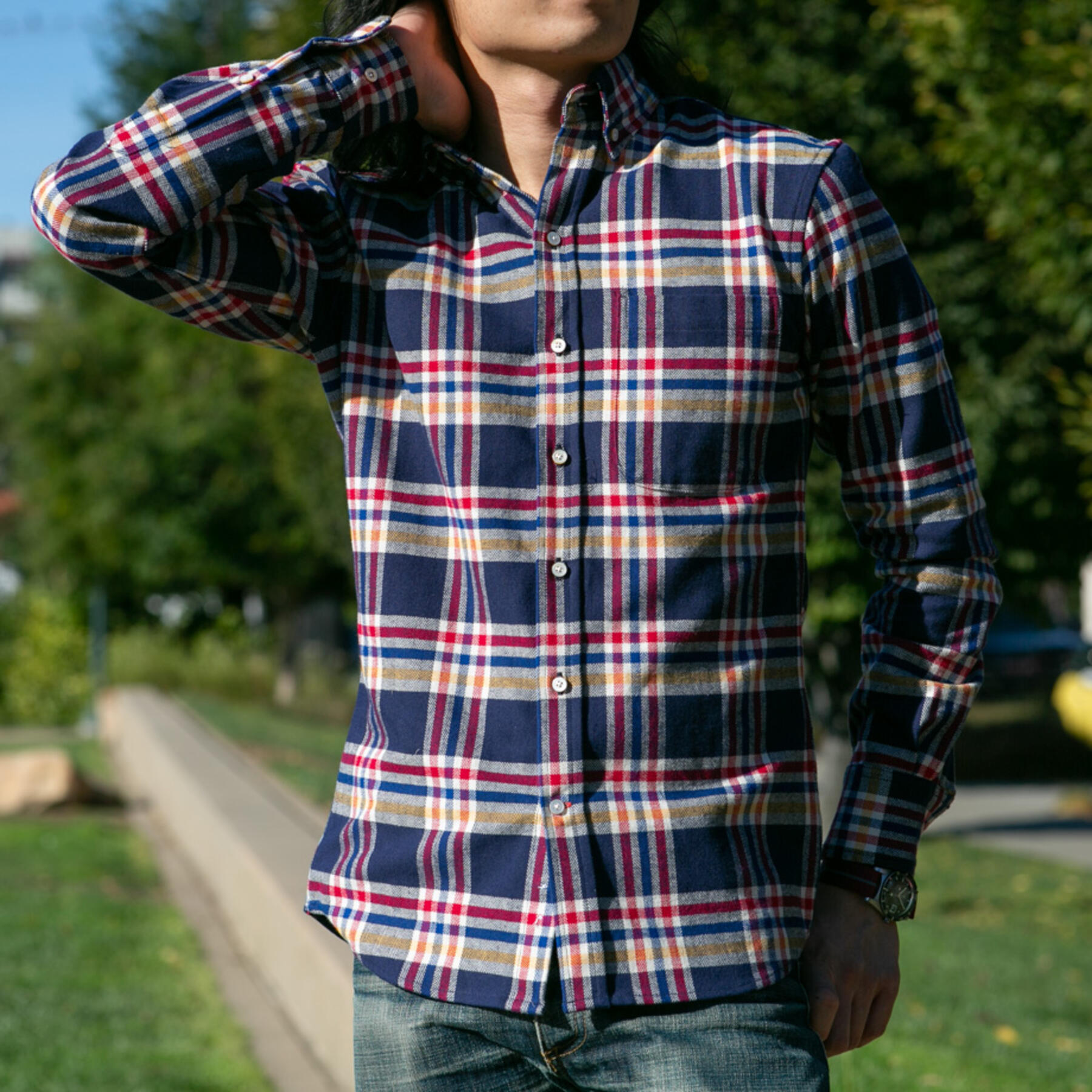 gustin #711 herringbone plaid flannel