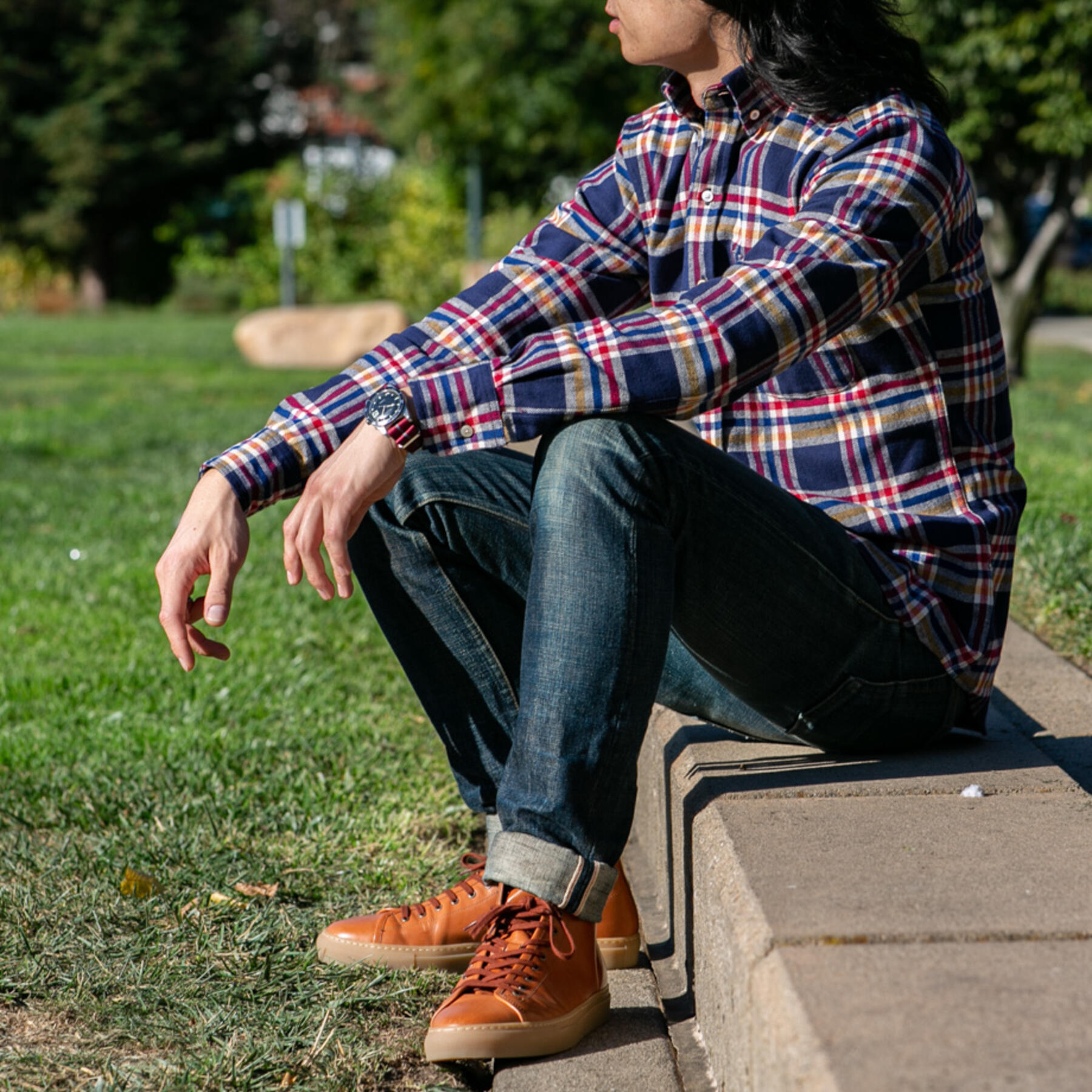 gustin #711 herringbone plaid flannel