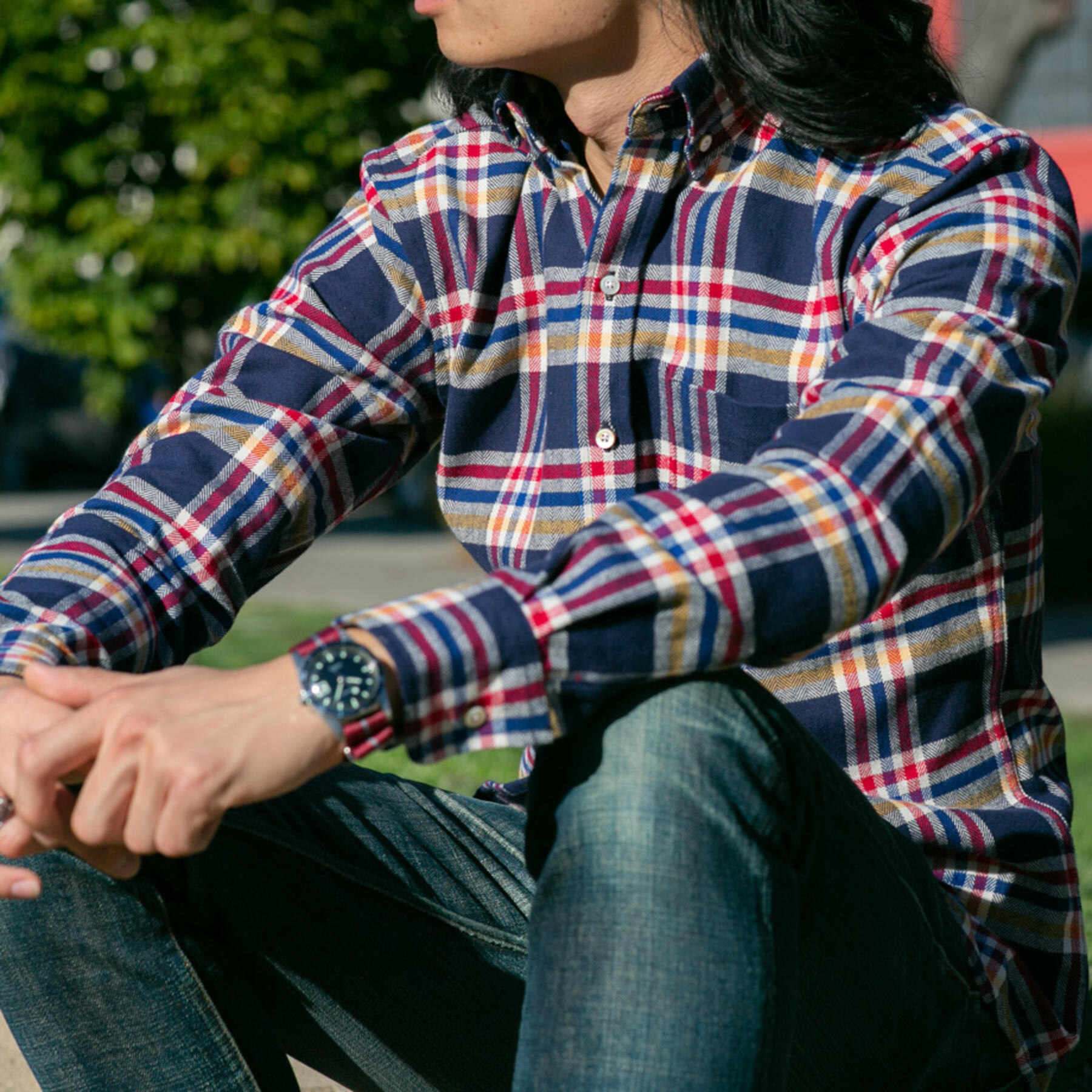 gustin #711 herringbone plaid flannel