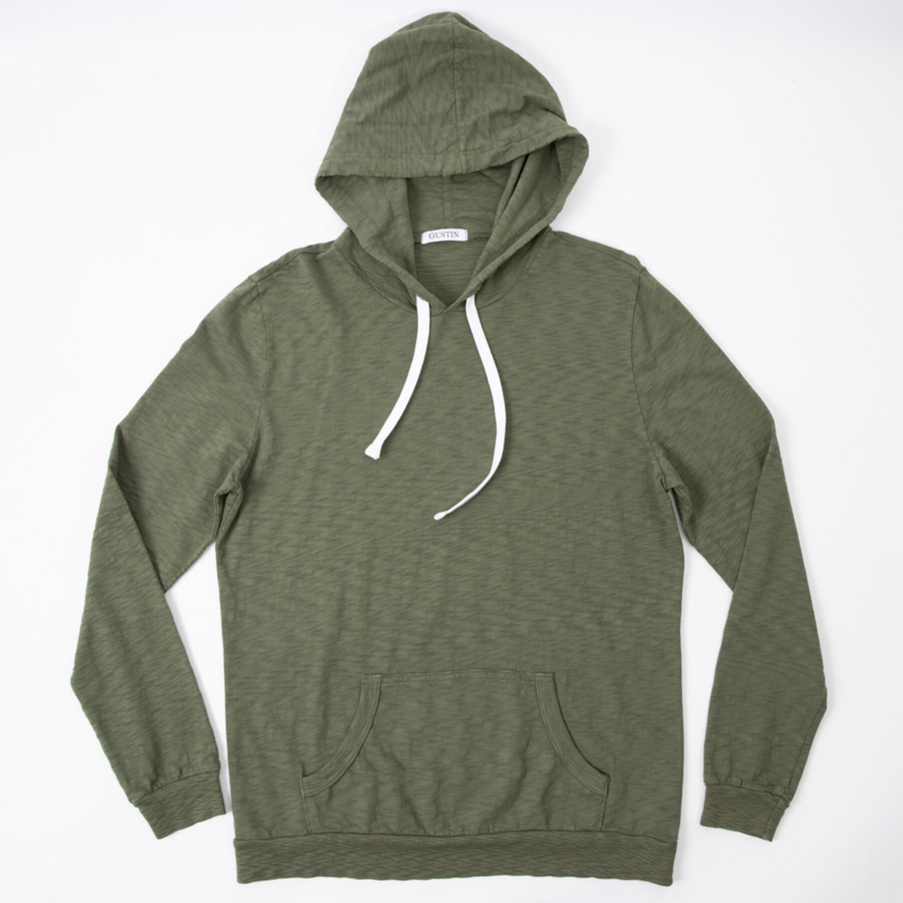 gustin big slub hoodie - olive drab