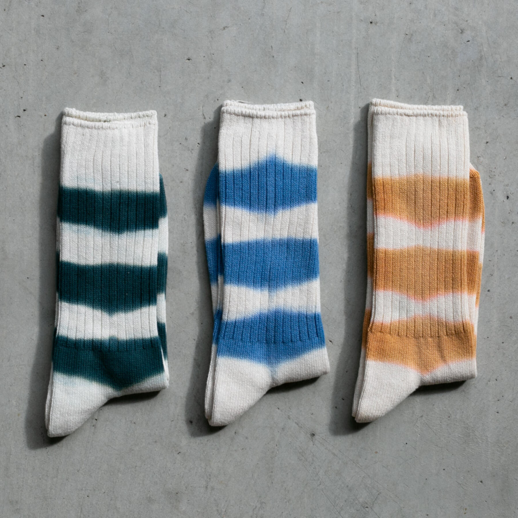 gustin japan stripe dye socks 3 pack