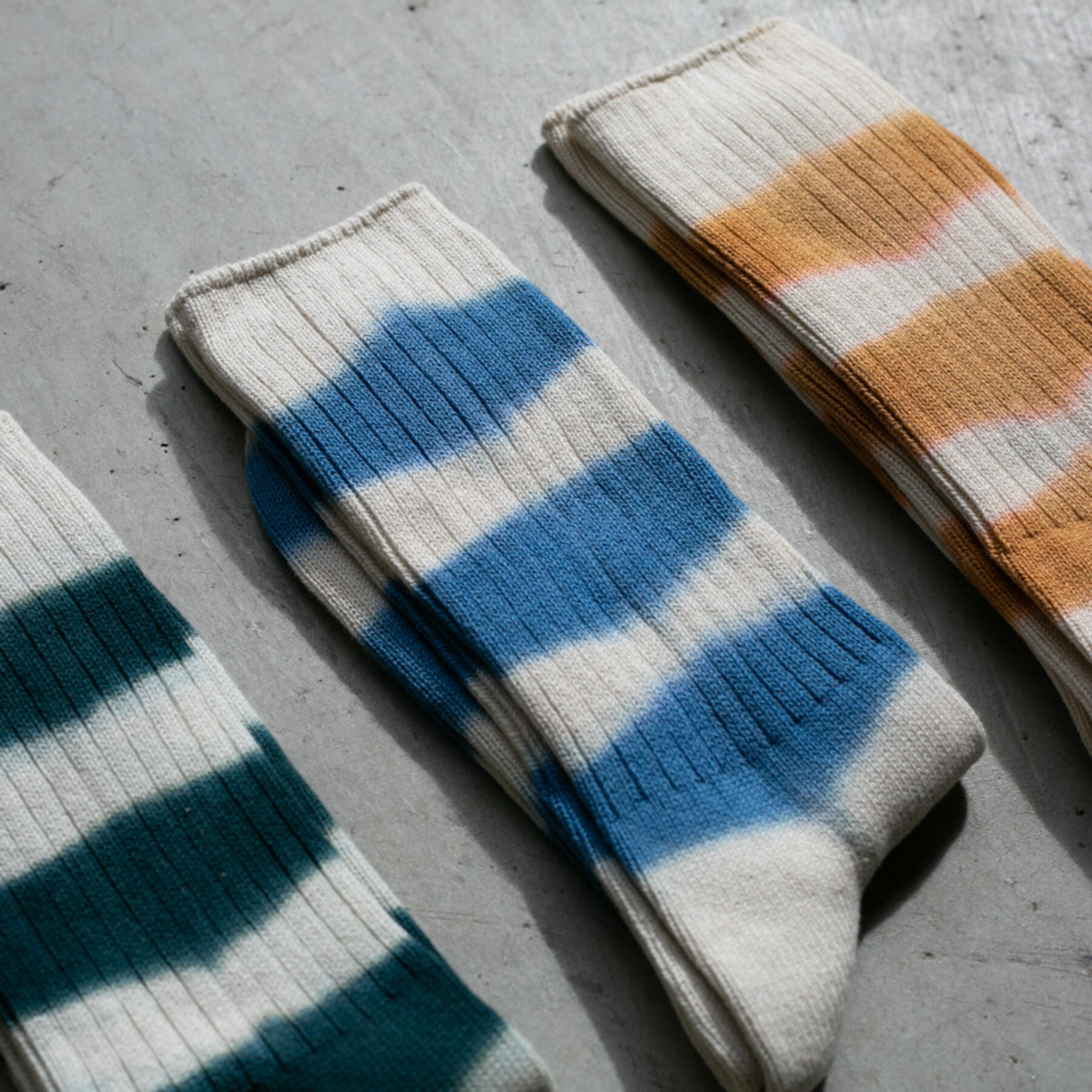 gustin japan stripe dye socks 3 pack