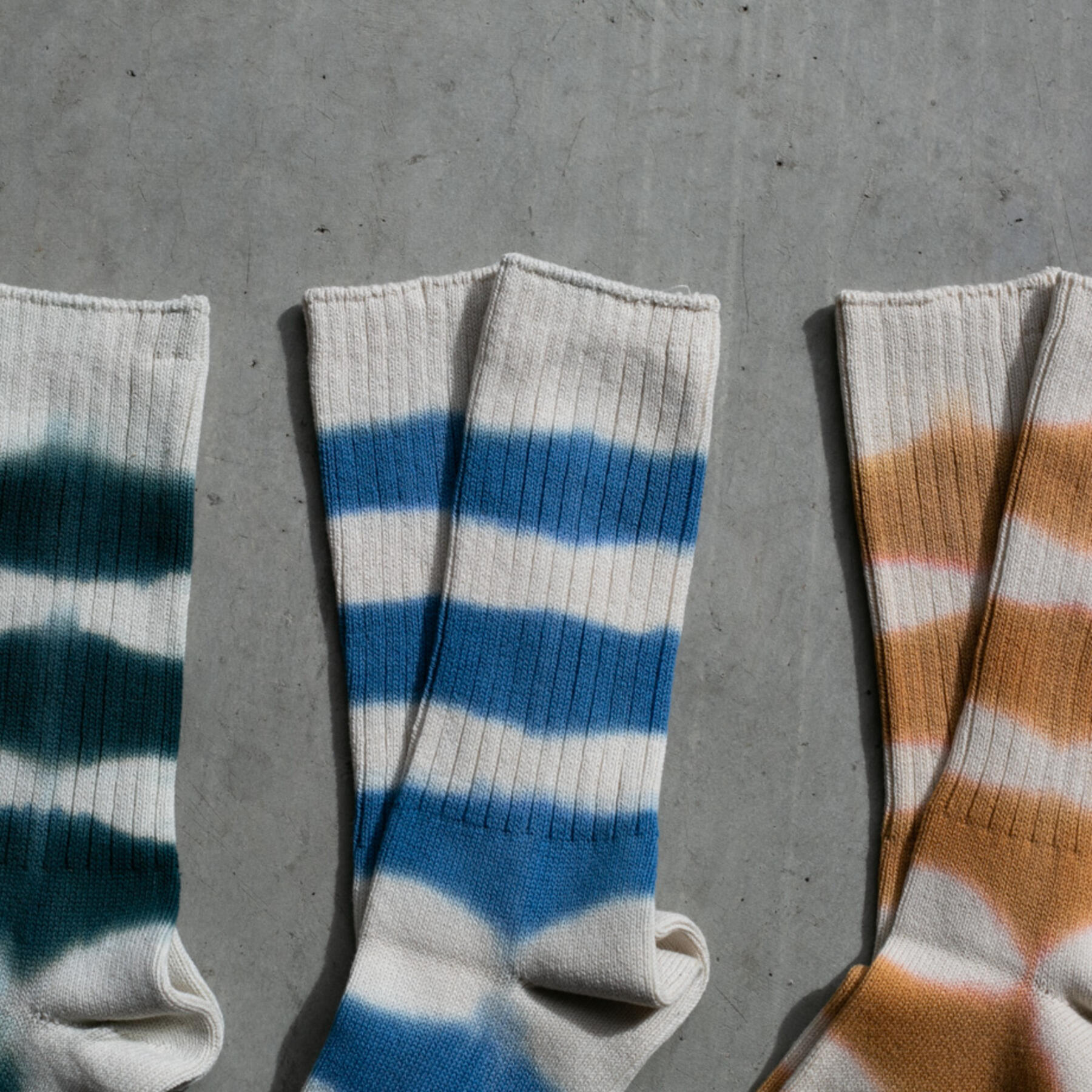 gustin japan stripe dye socks 3 pack