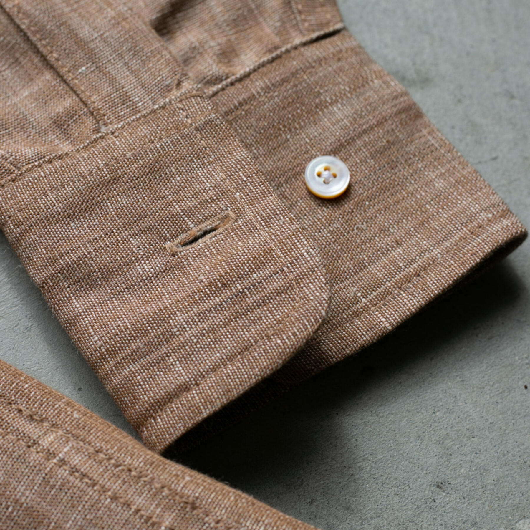 gustin #719 persimmon dye hemp selvedge chambray