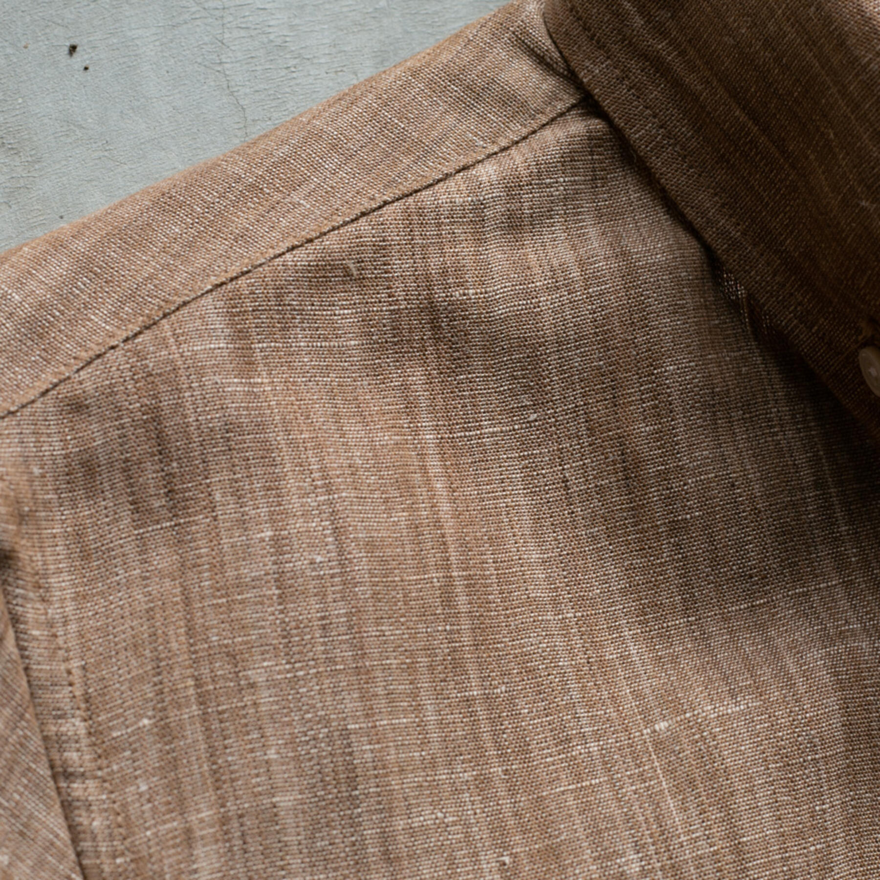 gustin #719 persimmon dye hemp selvedge chambray