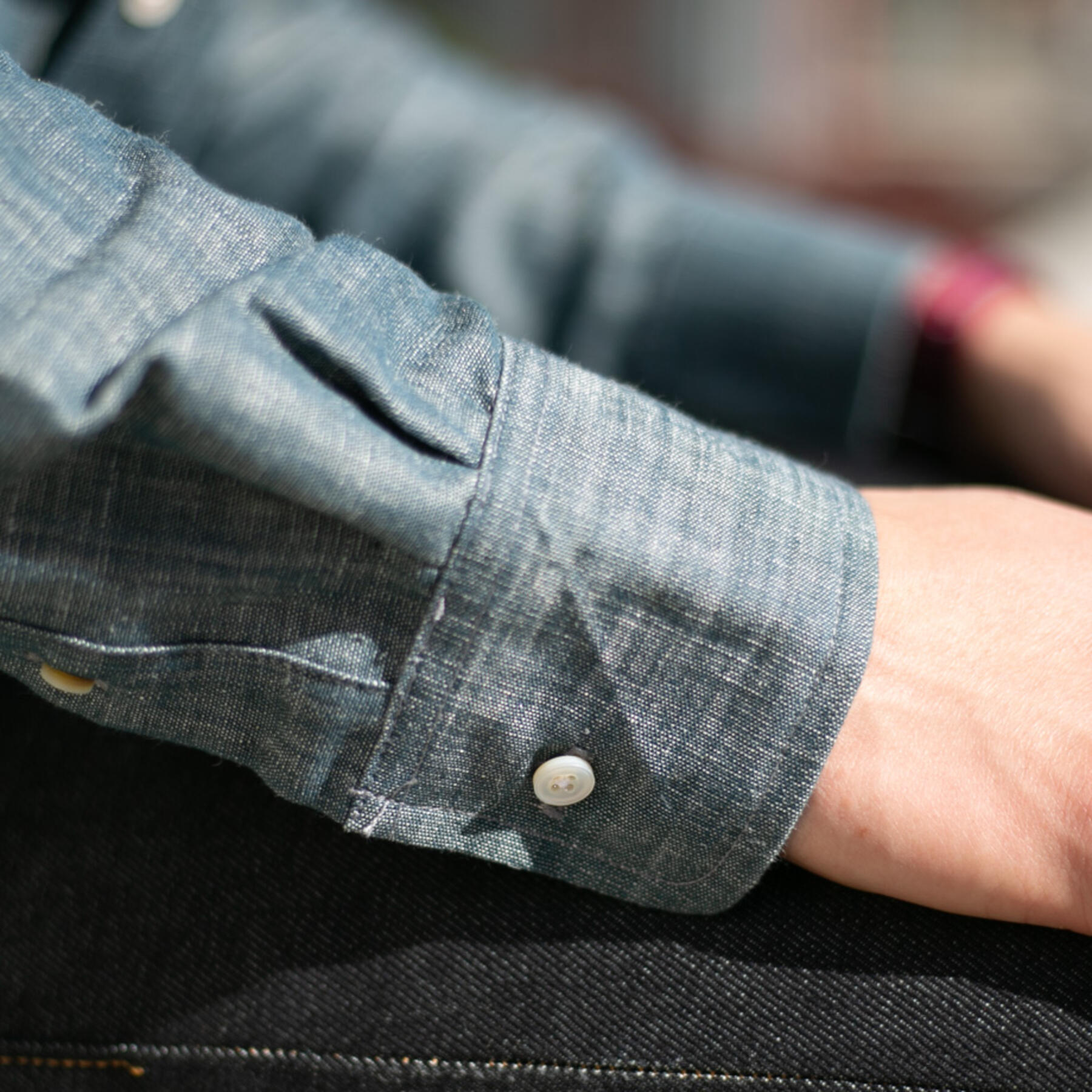 gustin #721 plant dye indigo hemp selvedge chambray