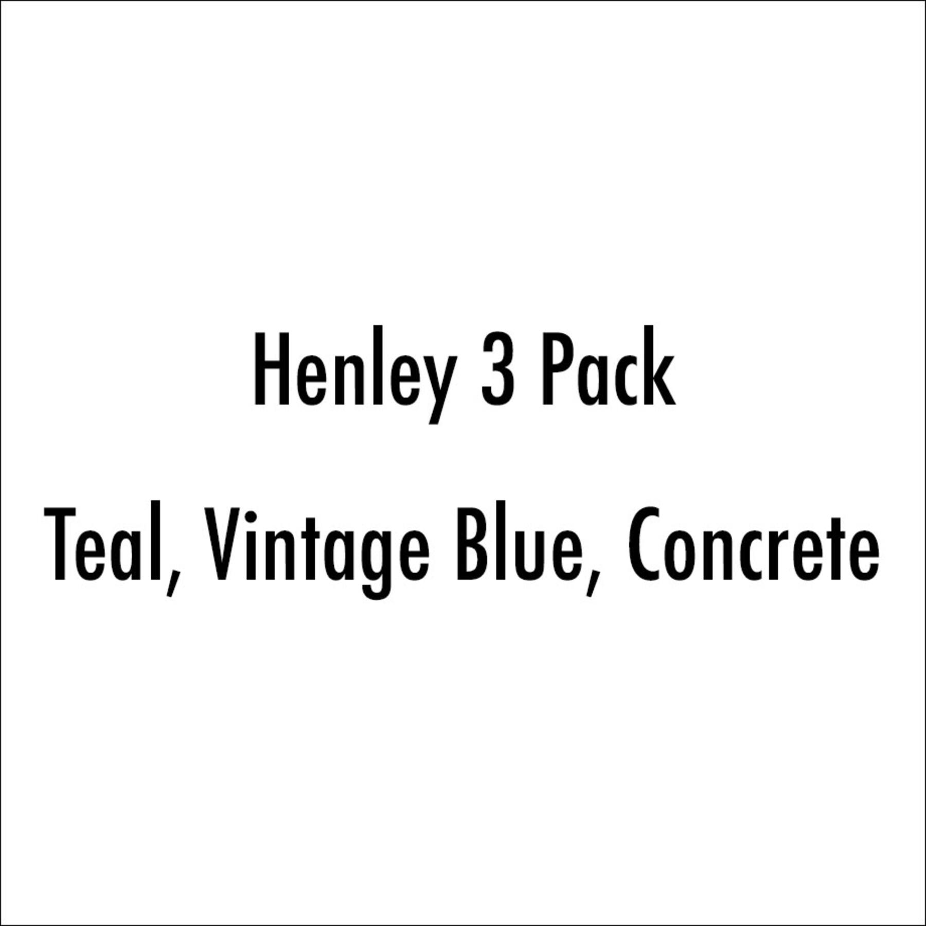gustin henley 3 pack (teal, vintage blue, concrete)
