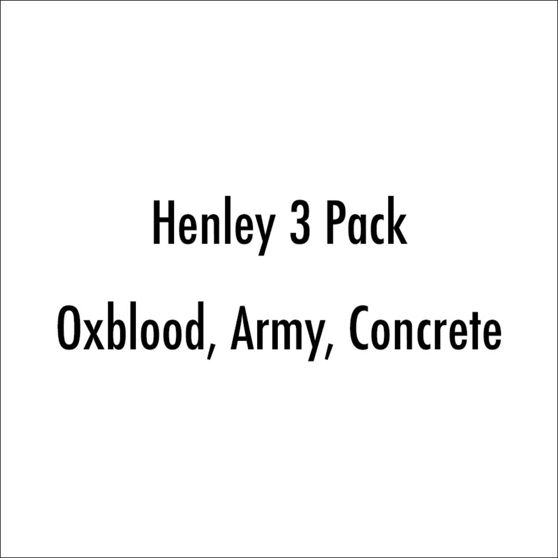 gustin henley 3 pack (oxblood, army, concrete)