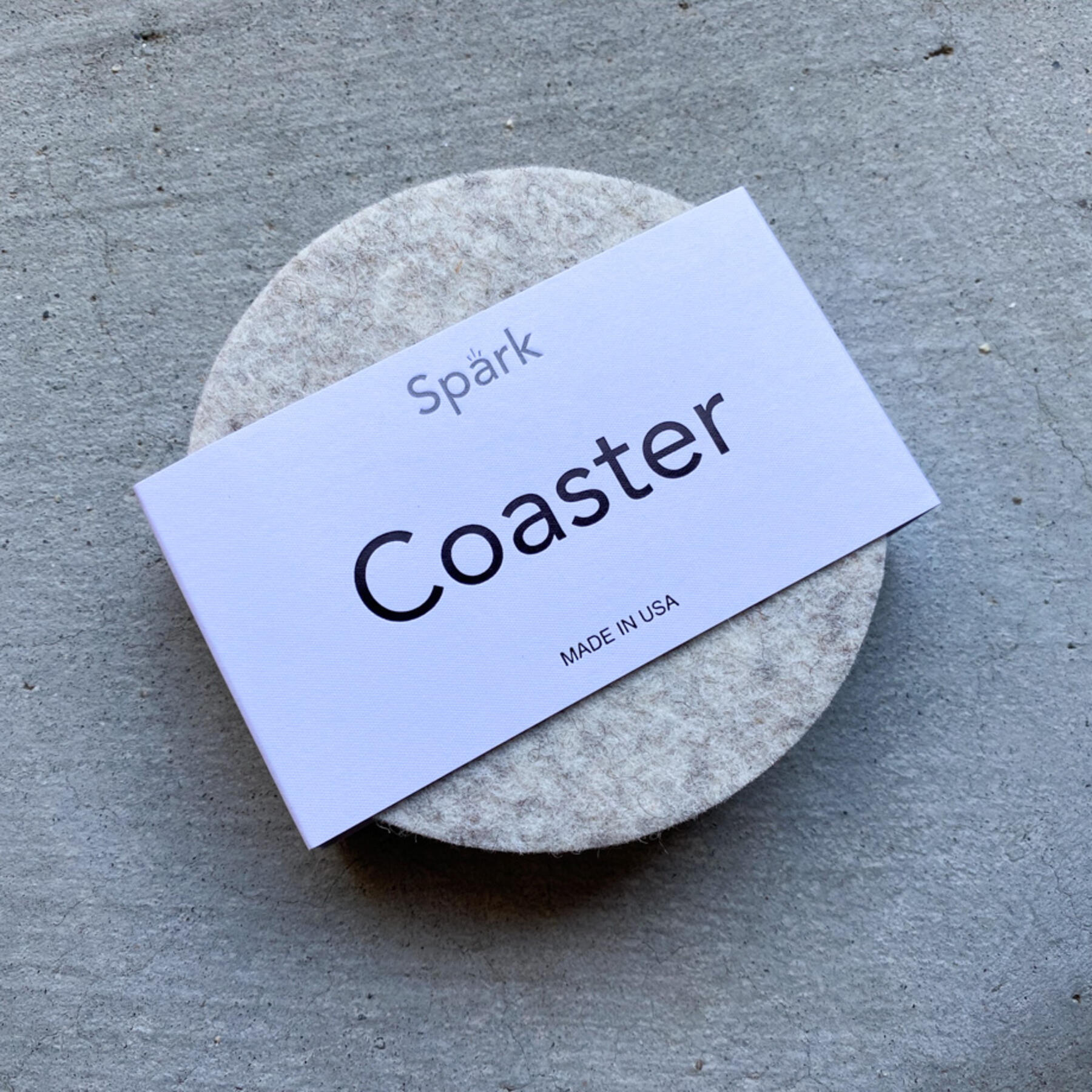 gustin spark merino wool coaster 4 pack - heather natural