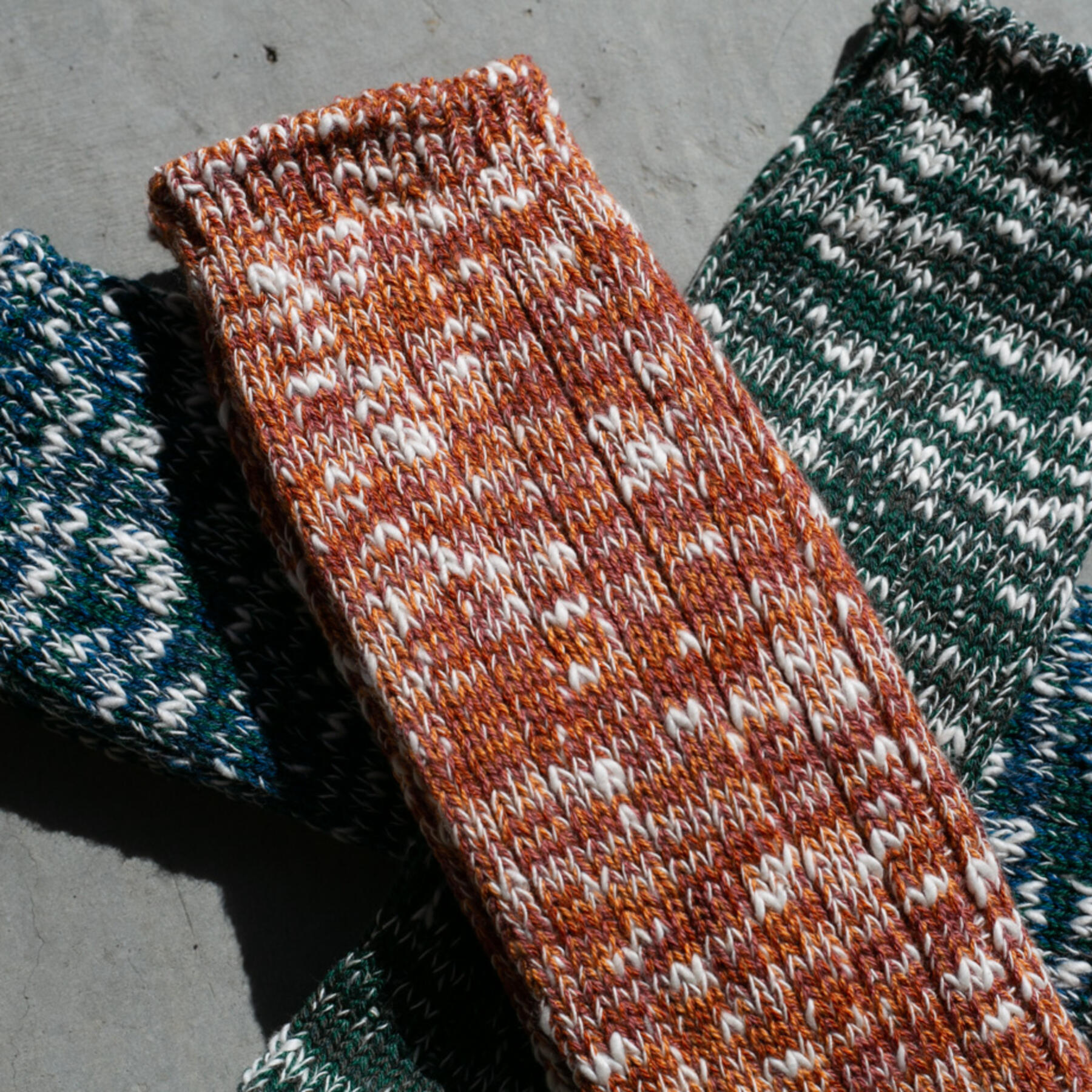 gustin japan slub sock 3pk (saffron, ocean, forest)