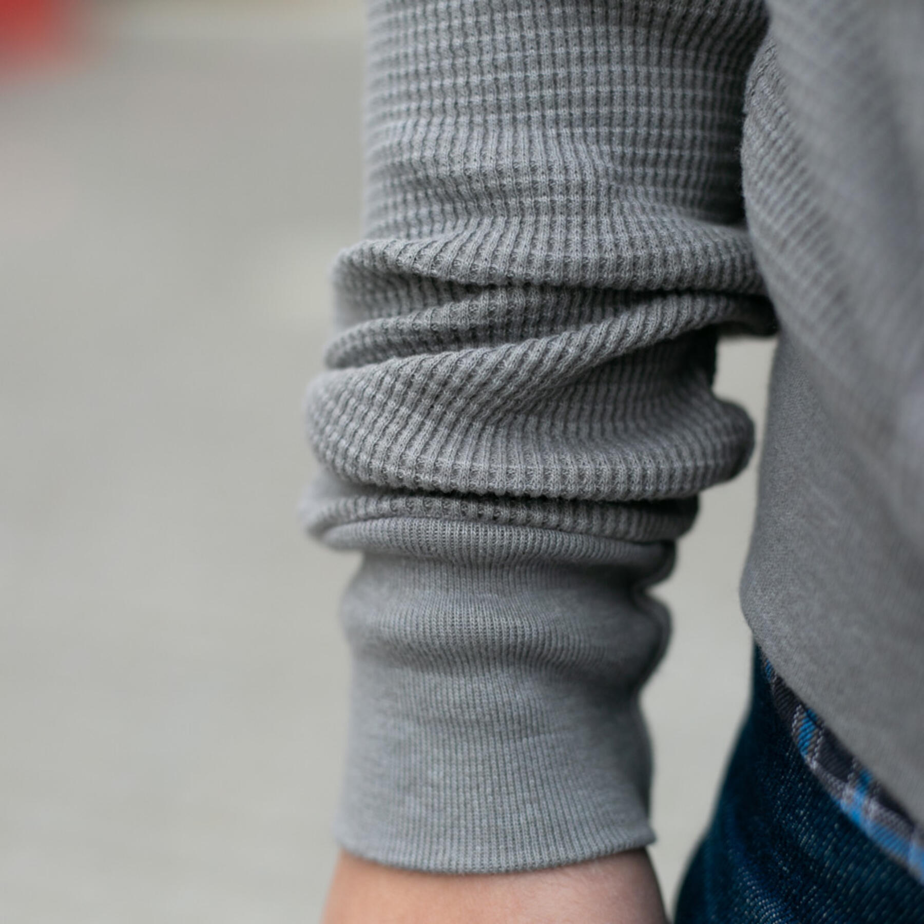 gustin waffle zip hoodie - stone
