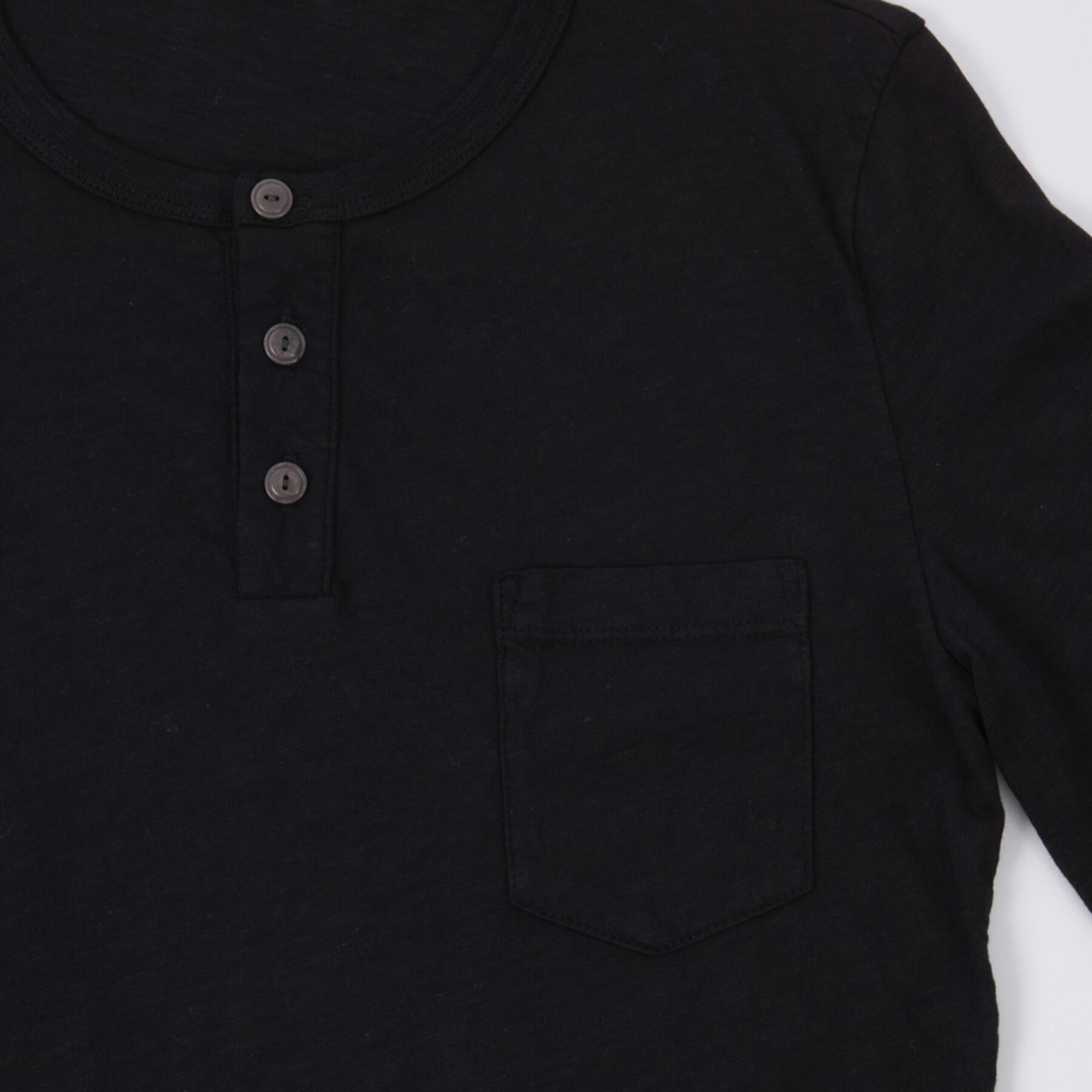 gustin slub pocket henley - black
