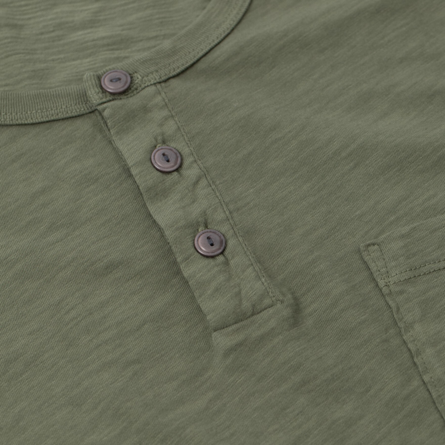 gustin slub pocket henley - army