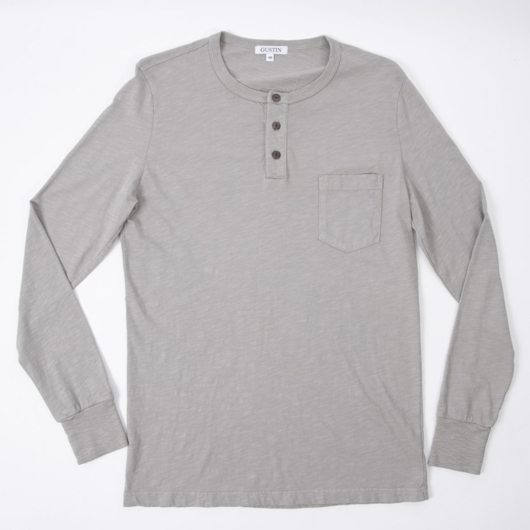 gustin slub pocket henley - stone