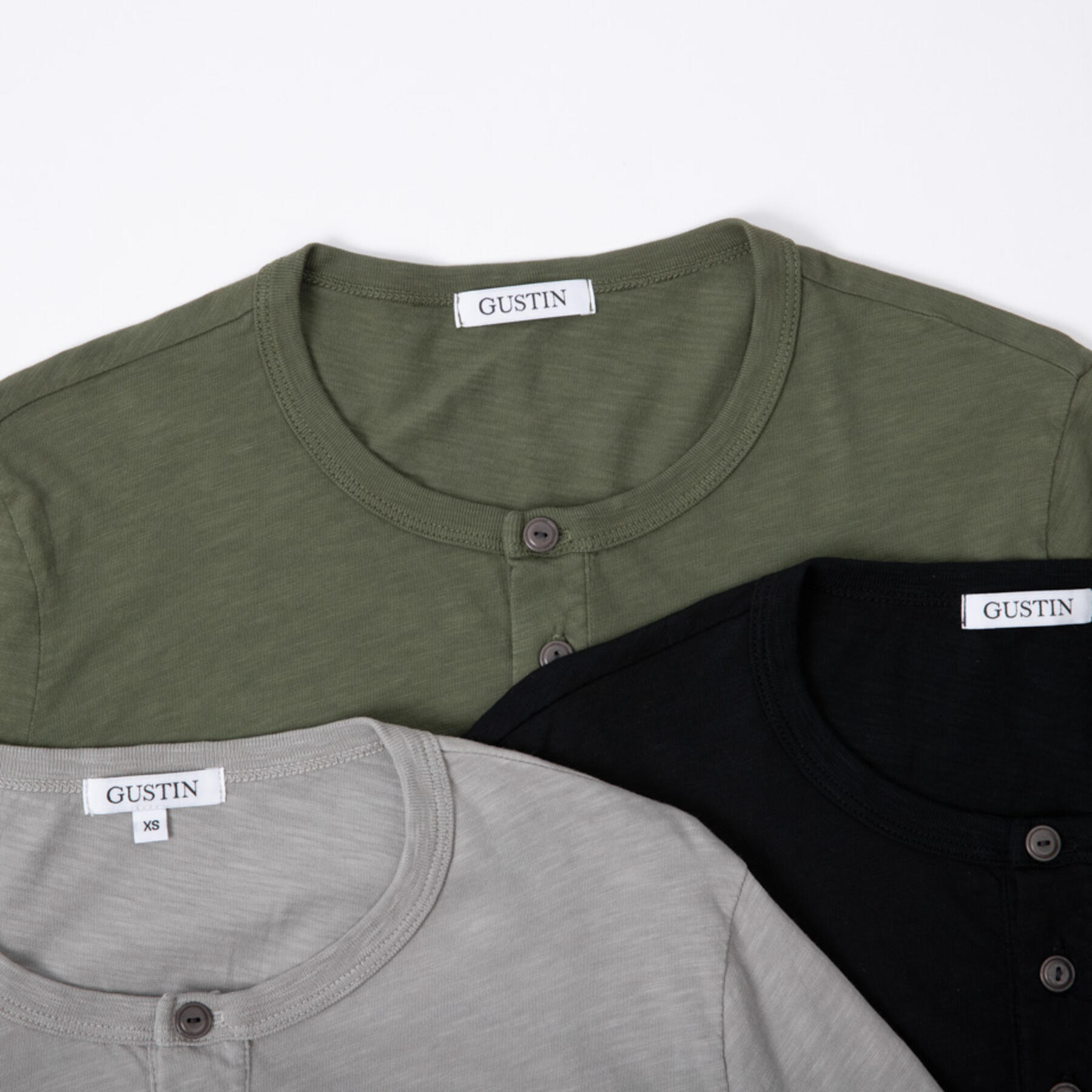 gustin slub pocket henley 3 pack