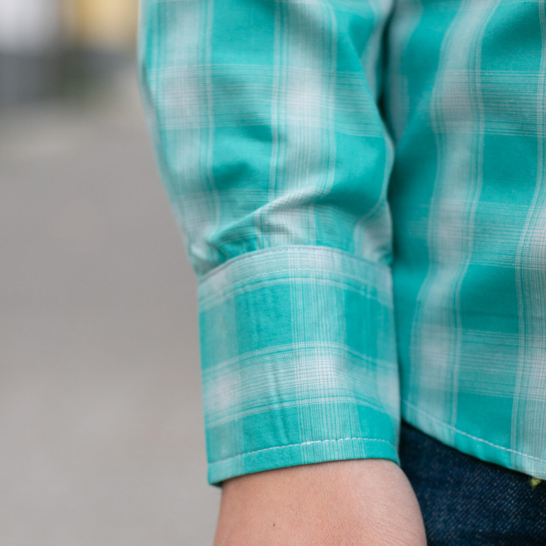 gustin #734 turquoise fade plaid