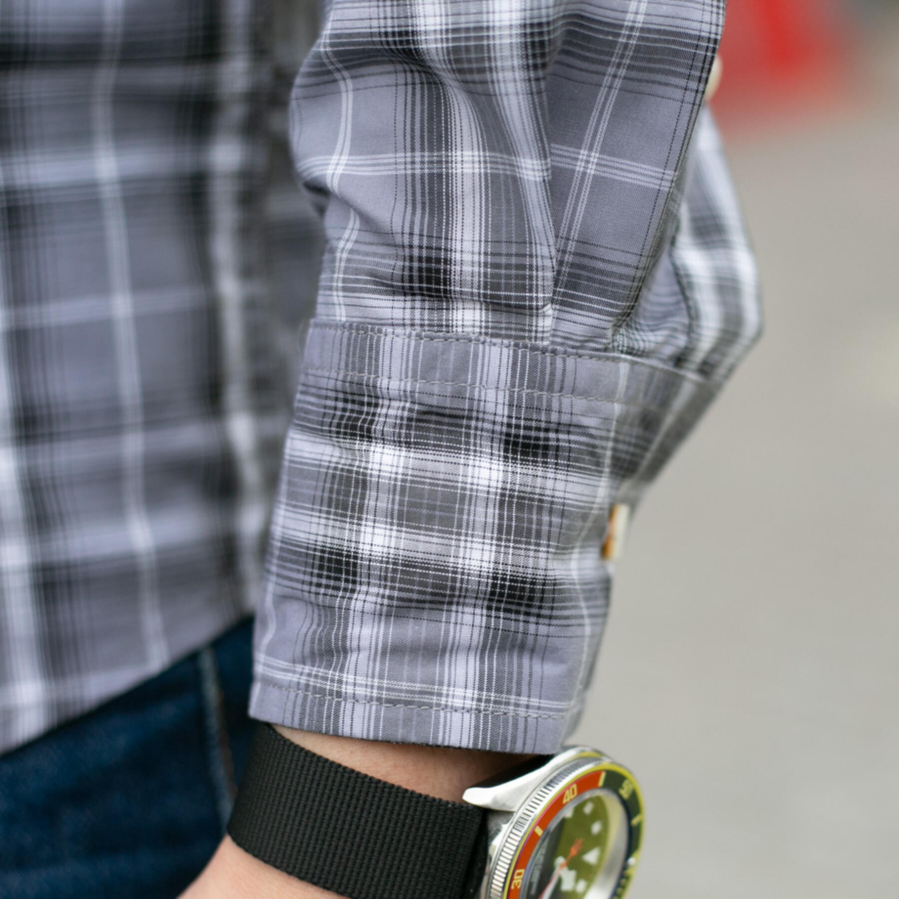 gustin #735 titanium fade plaid