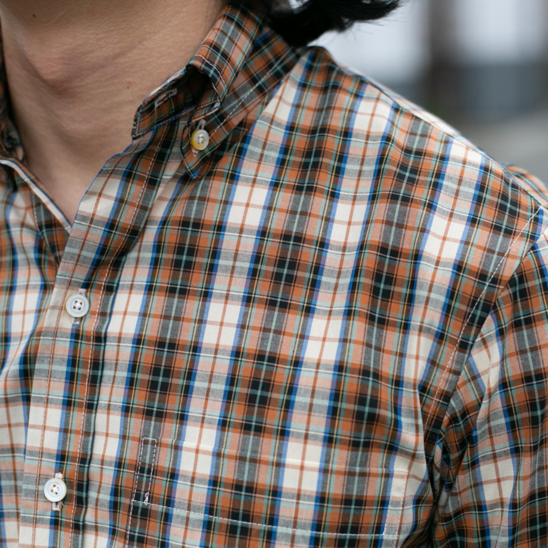 gustin #736 vintage orange cream plaid