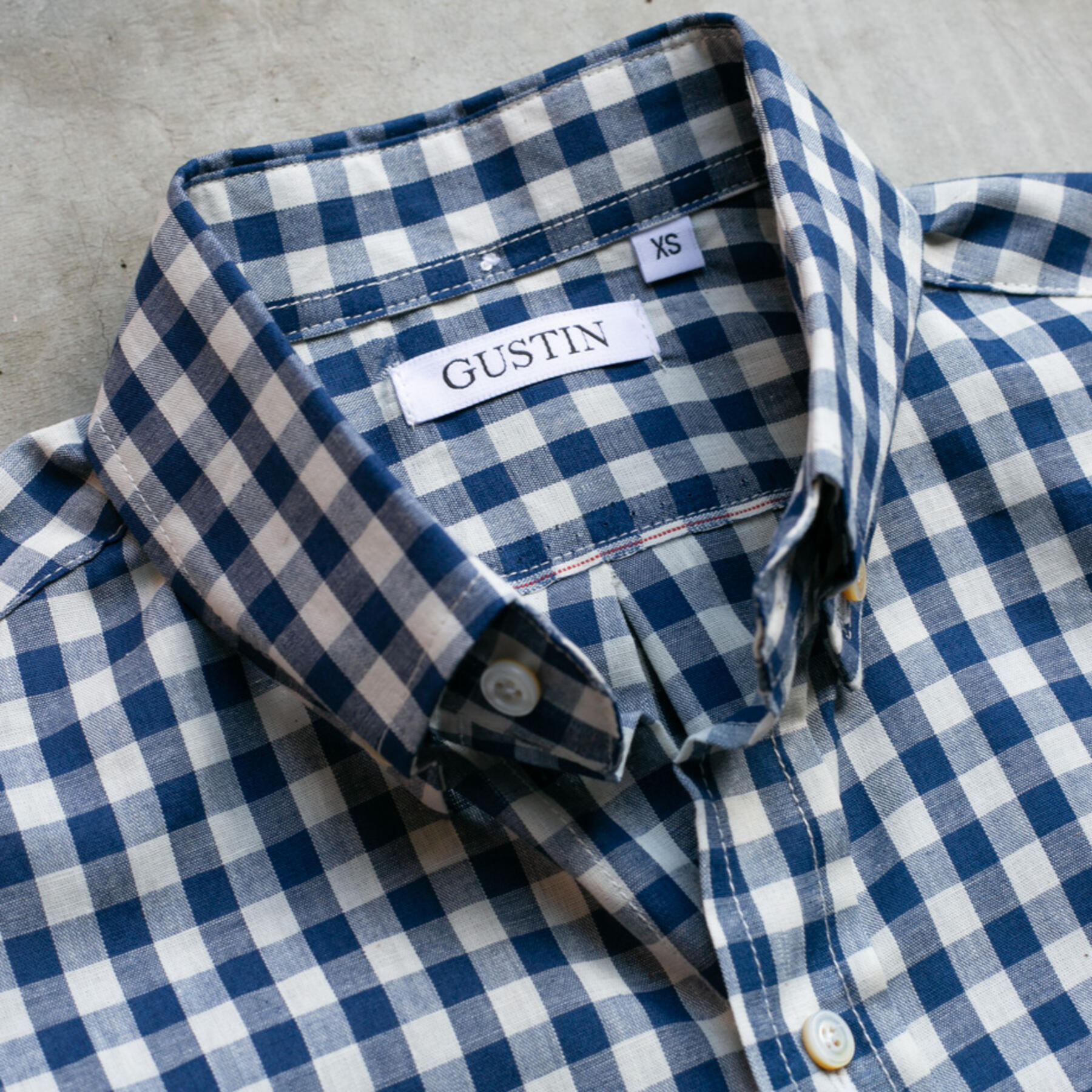 gustin #738 selvedge navy gingham