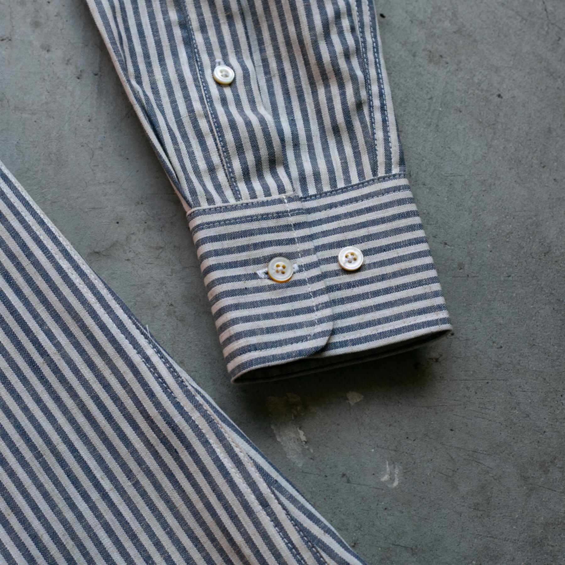 gustin #739 selvedge indigo white stripe