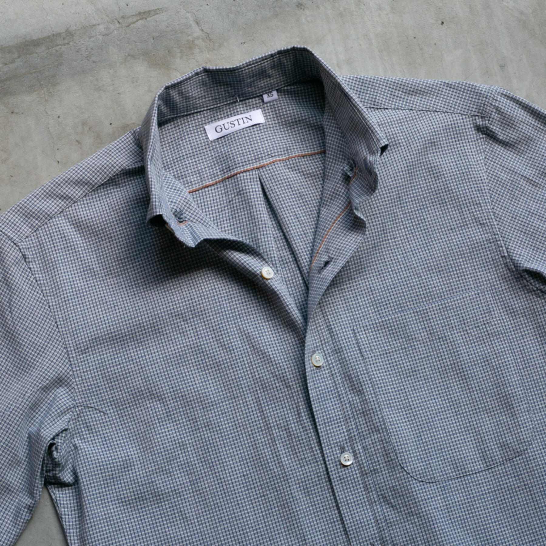 gustin #740 selvedge flax check