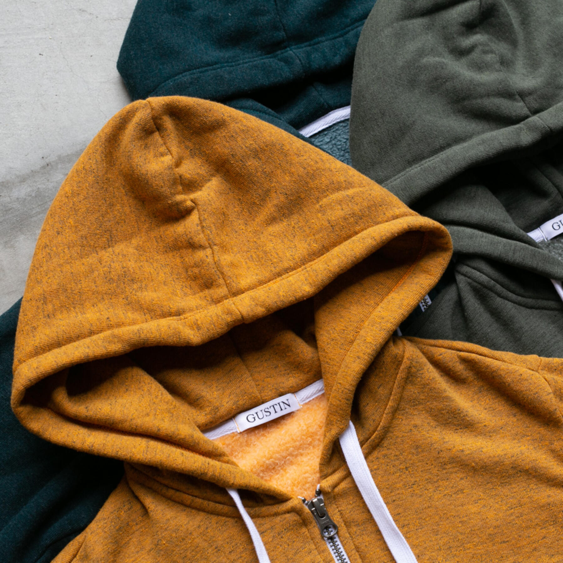 gustin twisted yarn fleece zip hoodie 3pk