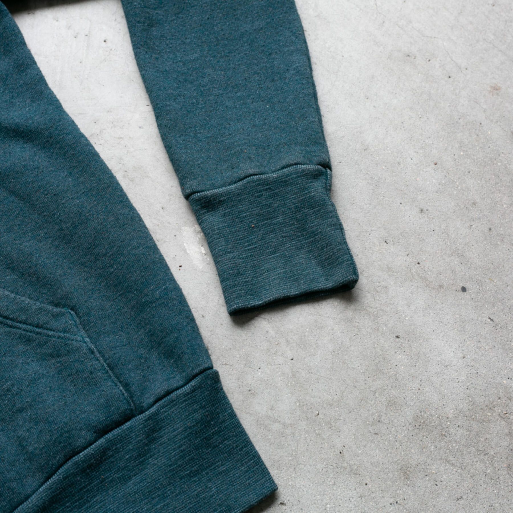 gustin twisted yarn fleece zip hoodie - dark teal