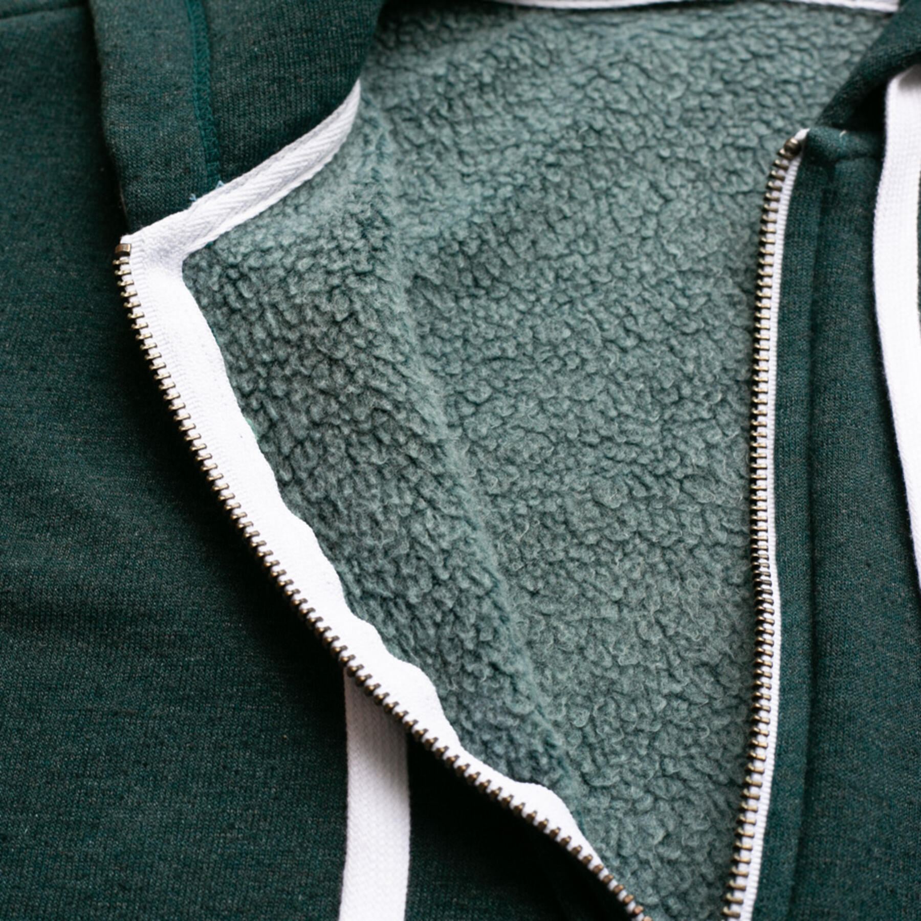 gustin twisted yarn fleece zip hoodie - dark teal