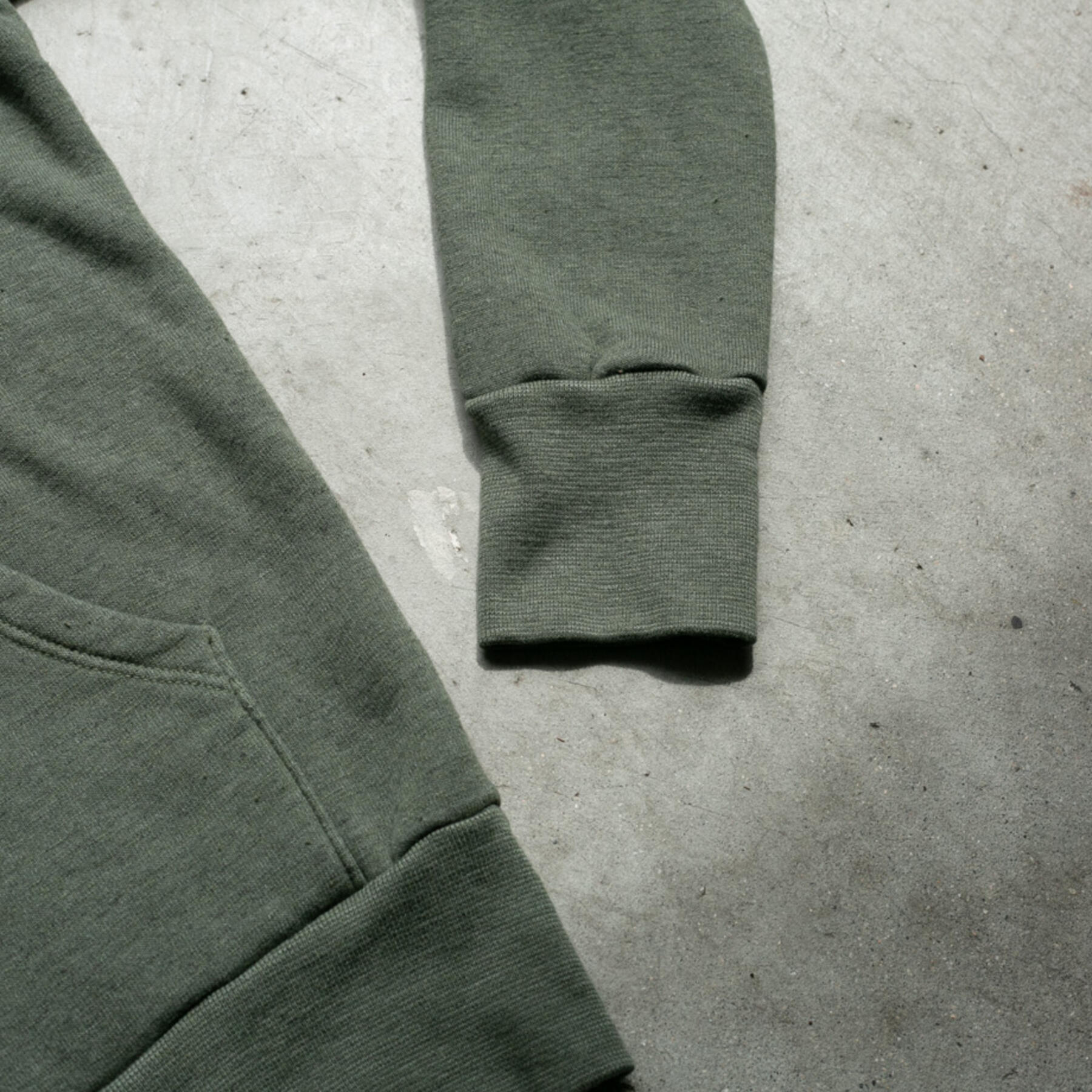 gustin twisted yarn fleece zip hoodie - army