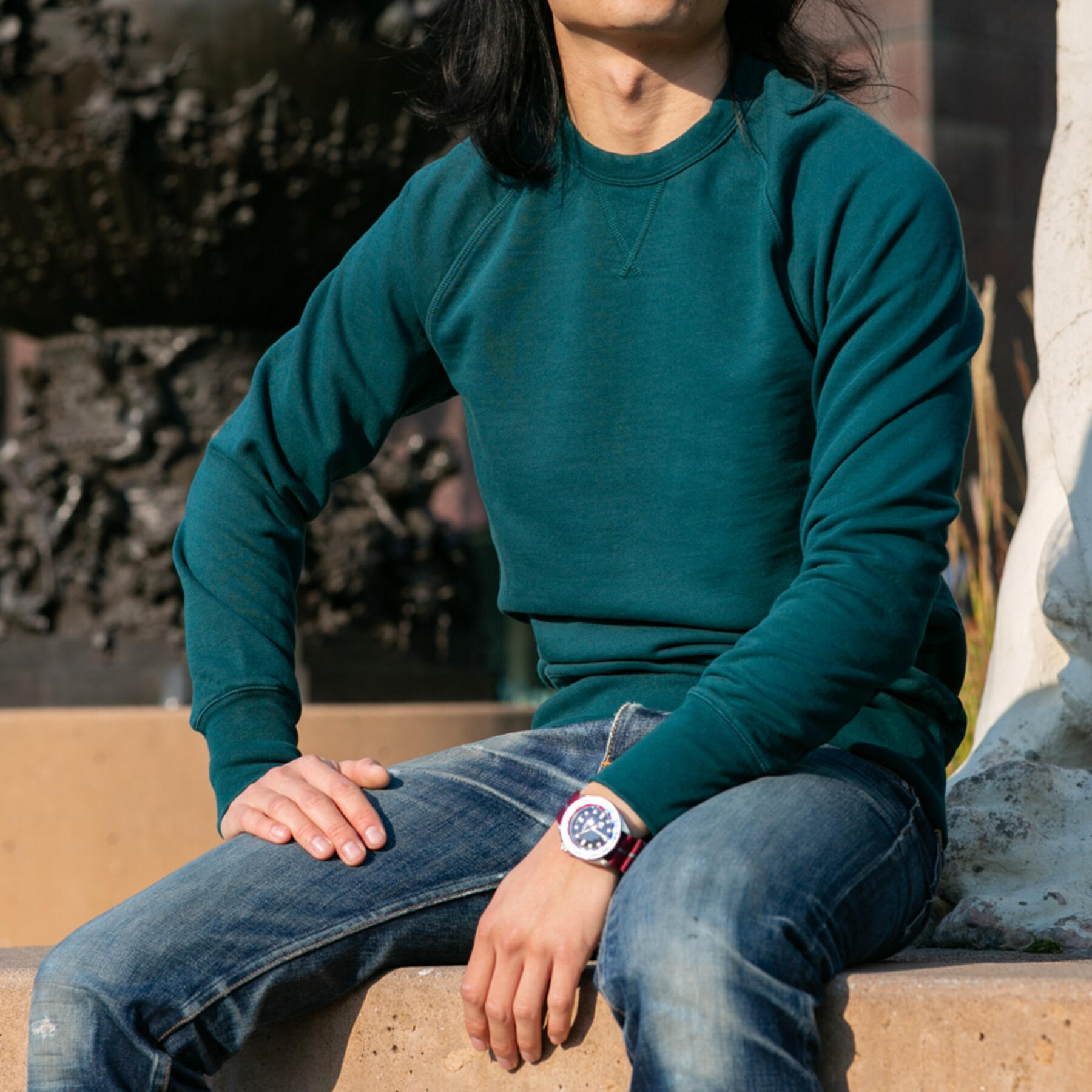 gustin usa crewneck sweatshirt - teal