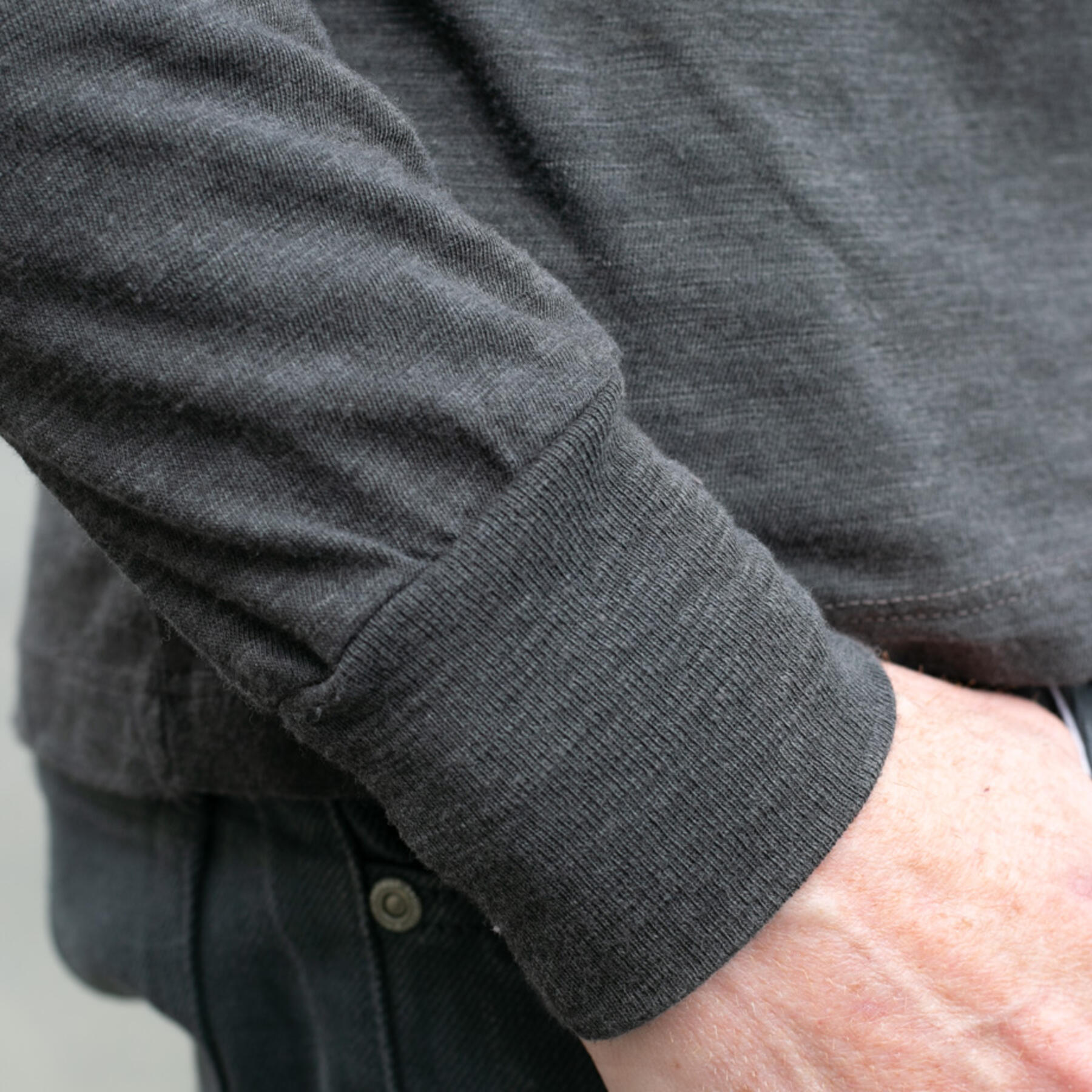 gustin twisted yarn henley - charcoal