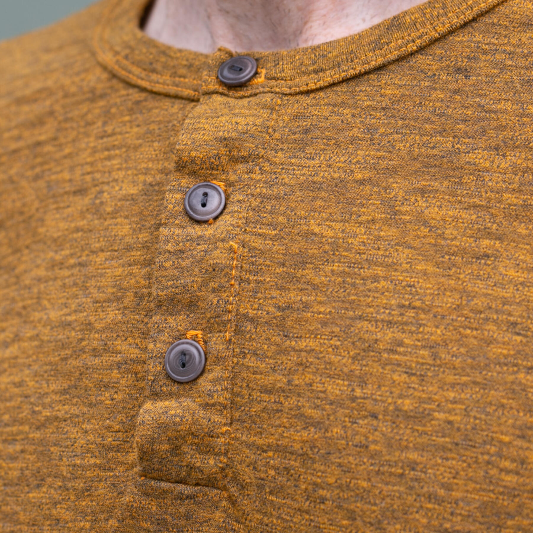 gustin twisted yarn henley - saffron