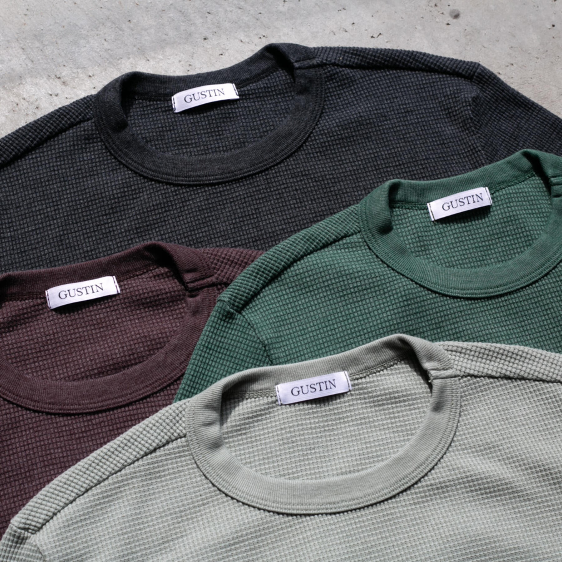 gustin waffle crewneck 4pk