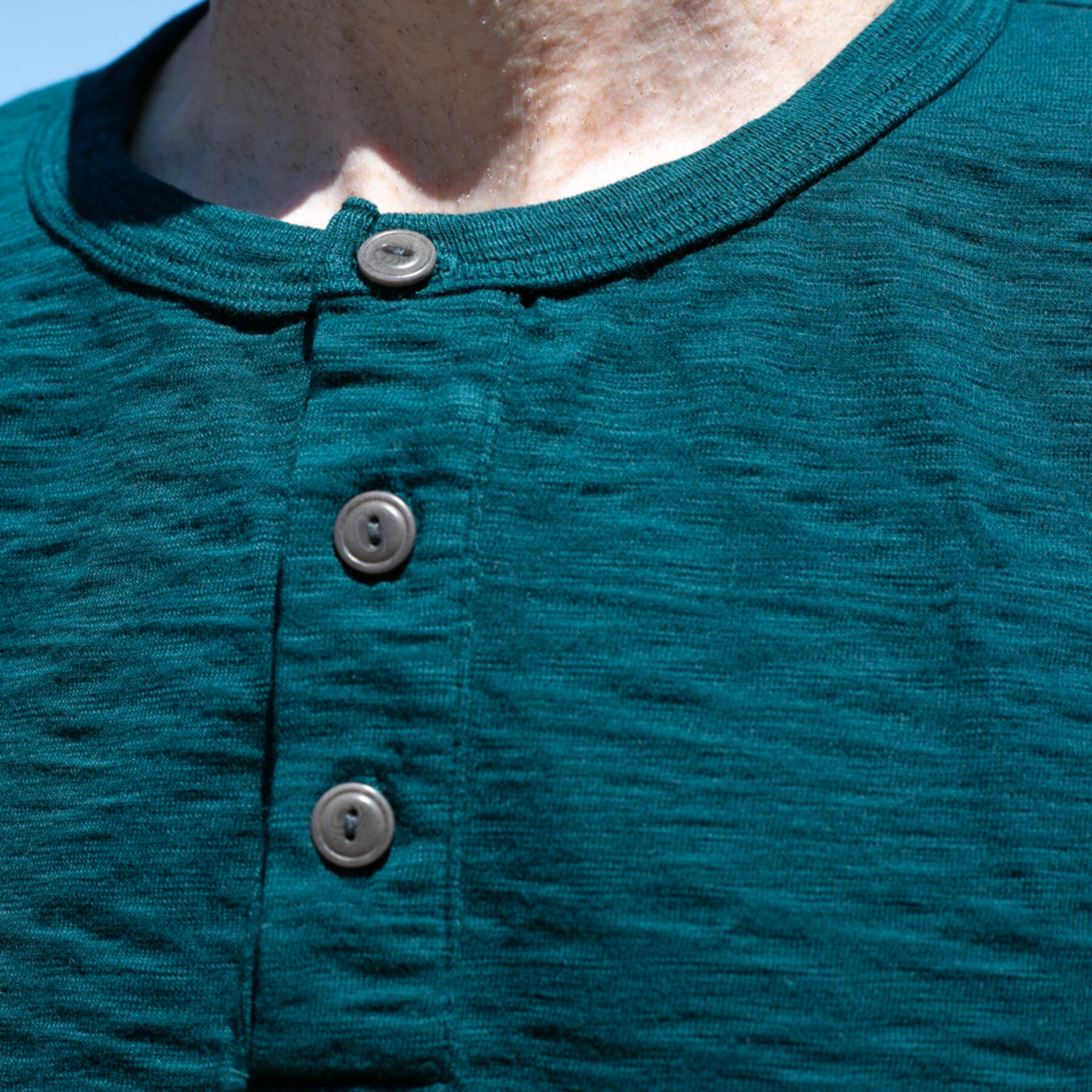 gustin big slub henley - teal