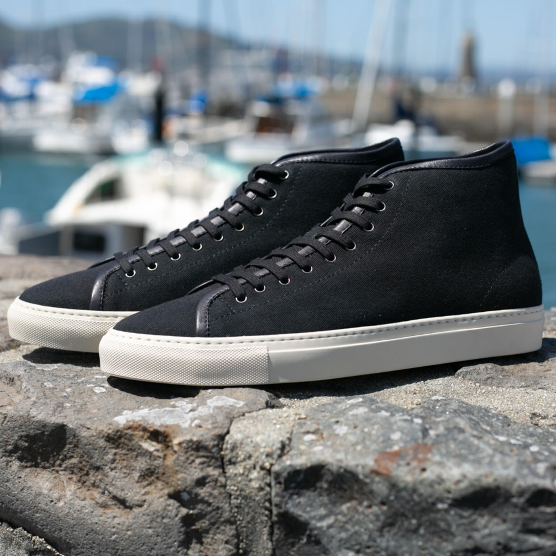 gustin black canvas high top