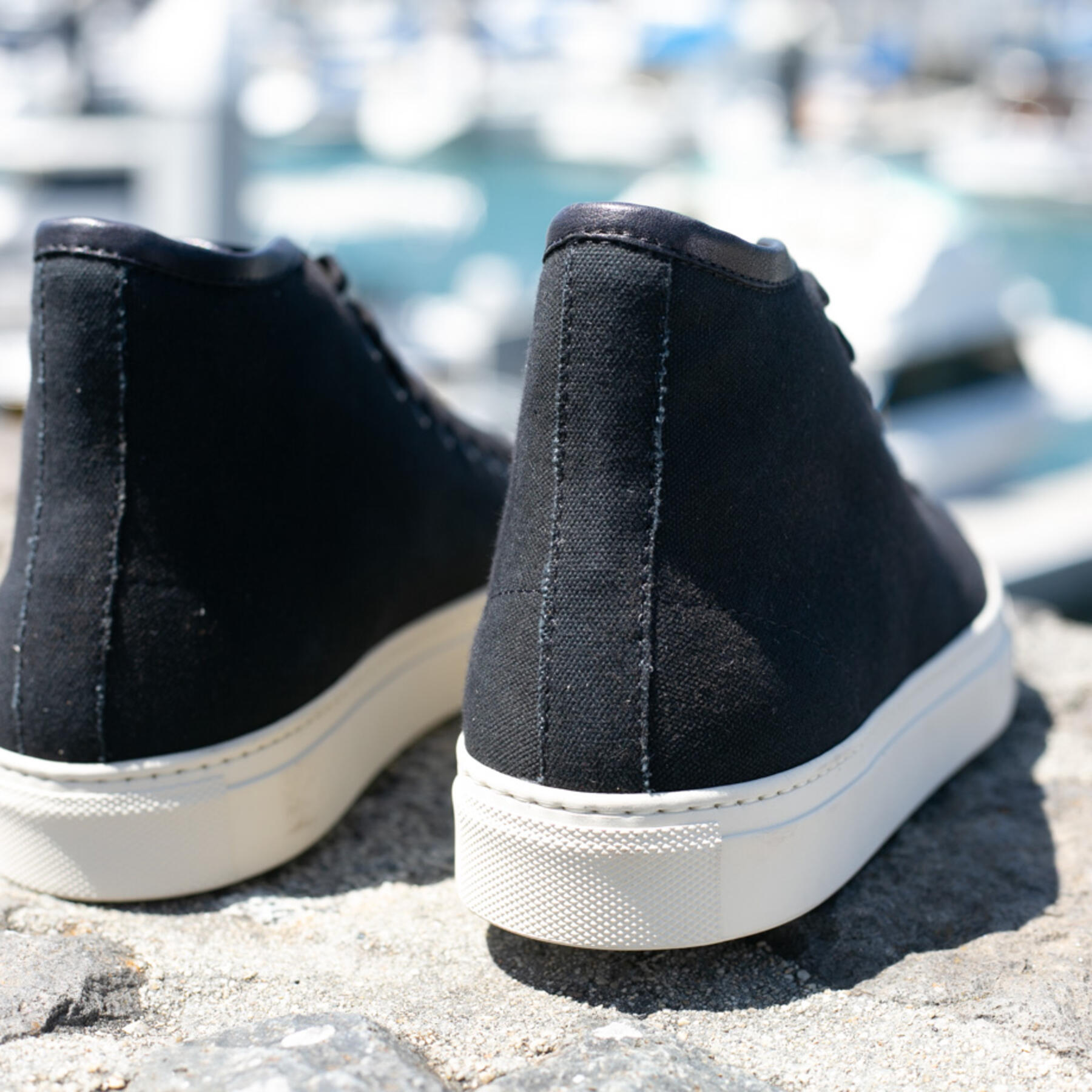 gustin black canvas high top
