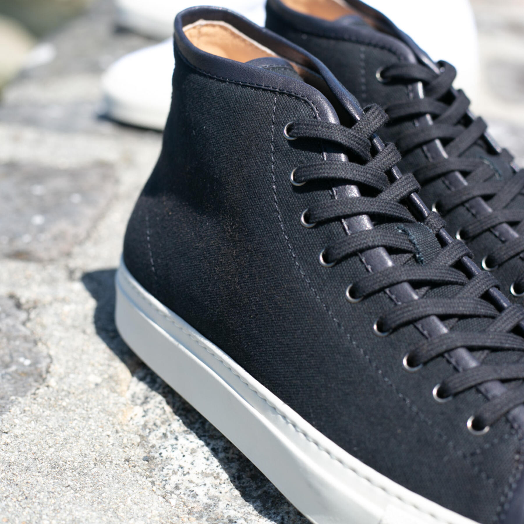 gustin black canvas high top