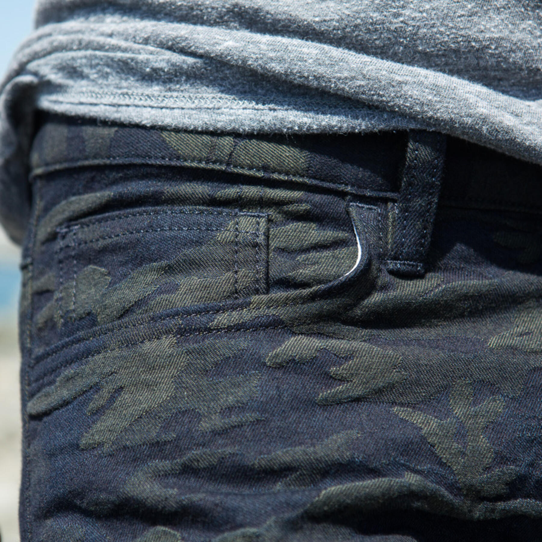 gustin #9 indigo camouflage jacquard 5 pocket