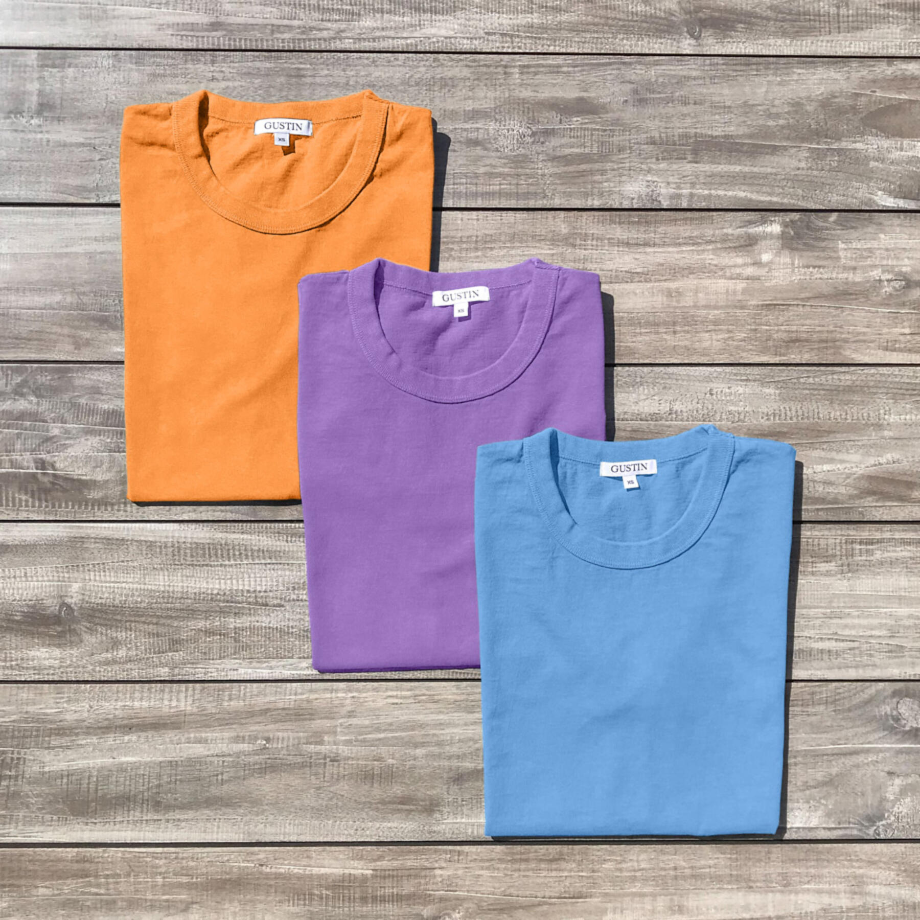 gustin heavyweight t-shirt 3 pack (lavender, sky, tangerine)