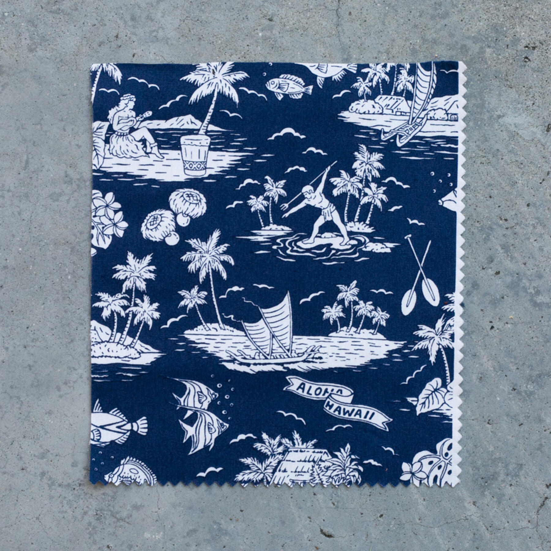 gustin #698 aloha hawaiian short sleeve - blue