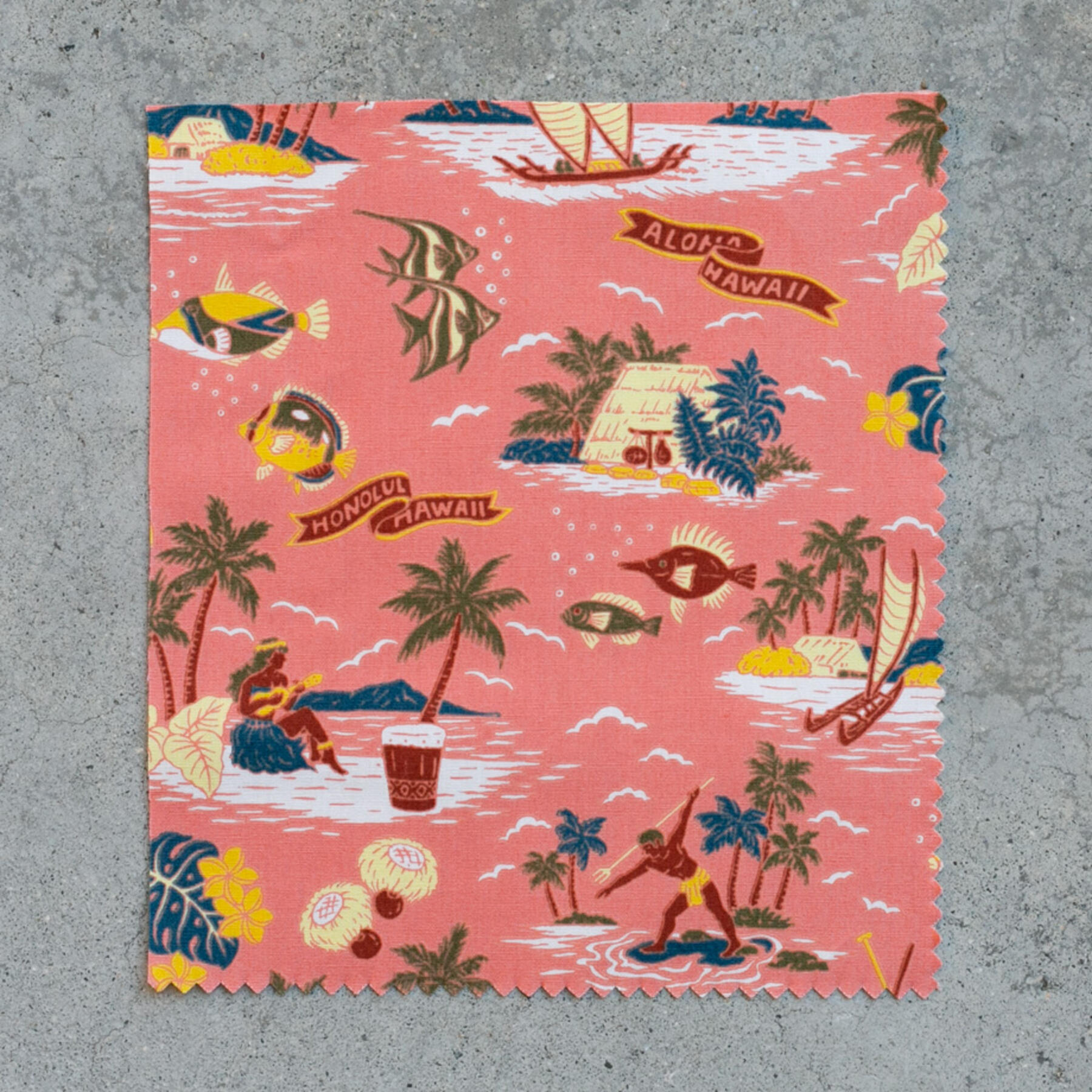 gustin #697 aloha hawaiian short sleeve - salmon