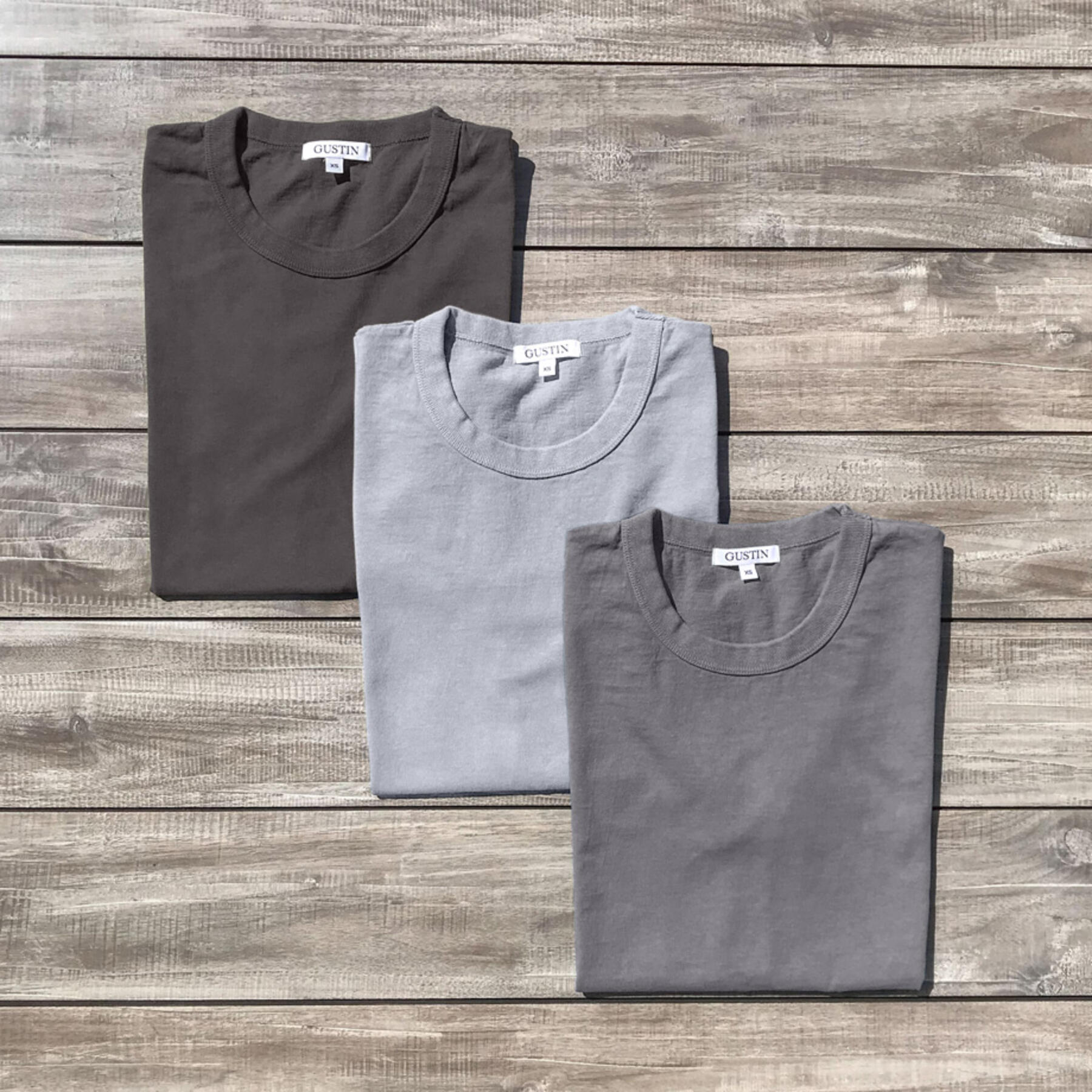 gustin heavyweight t-shirt 3 pack (gunmetal, dark grey, light grey)