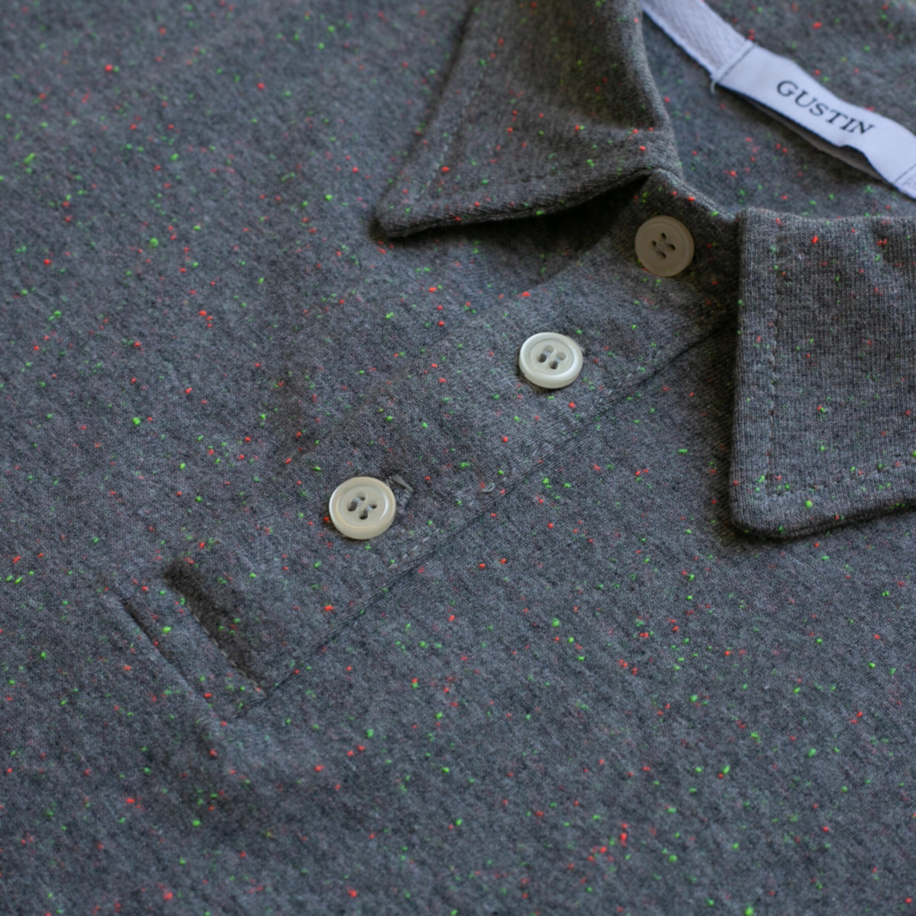 gustin rainbow nep polo - grey